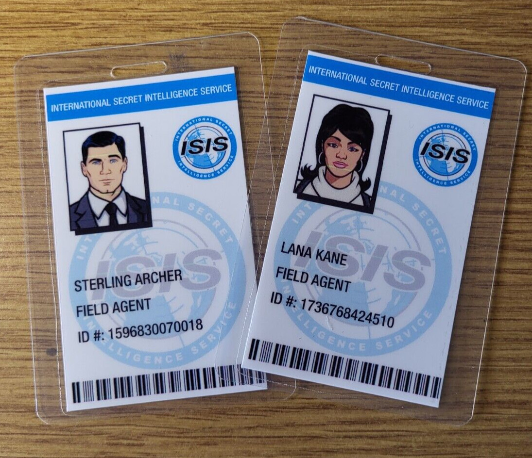 Archer TV Series ID Badge - Field Agent Sterling Archer & Lana Kane Cosplay