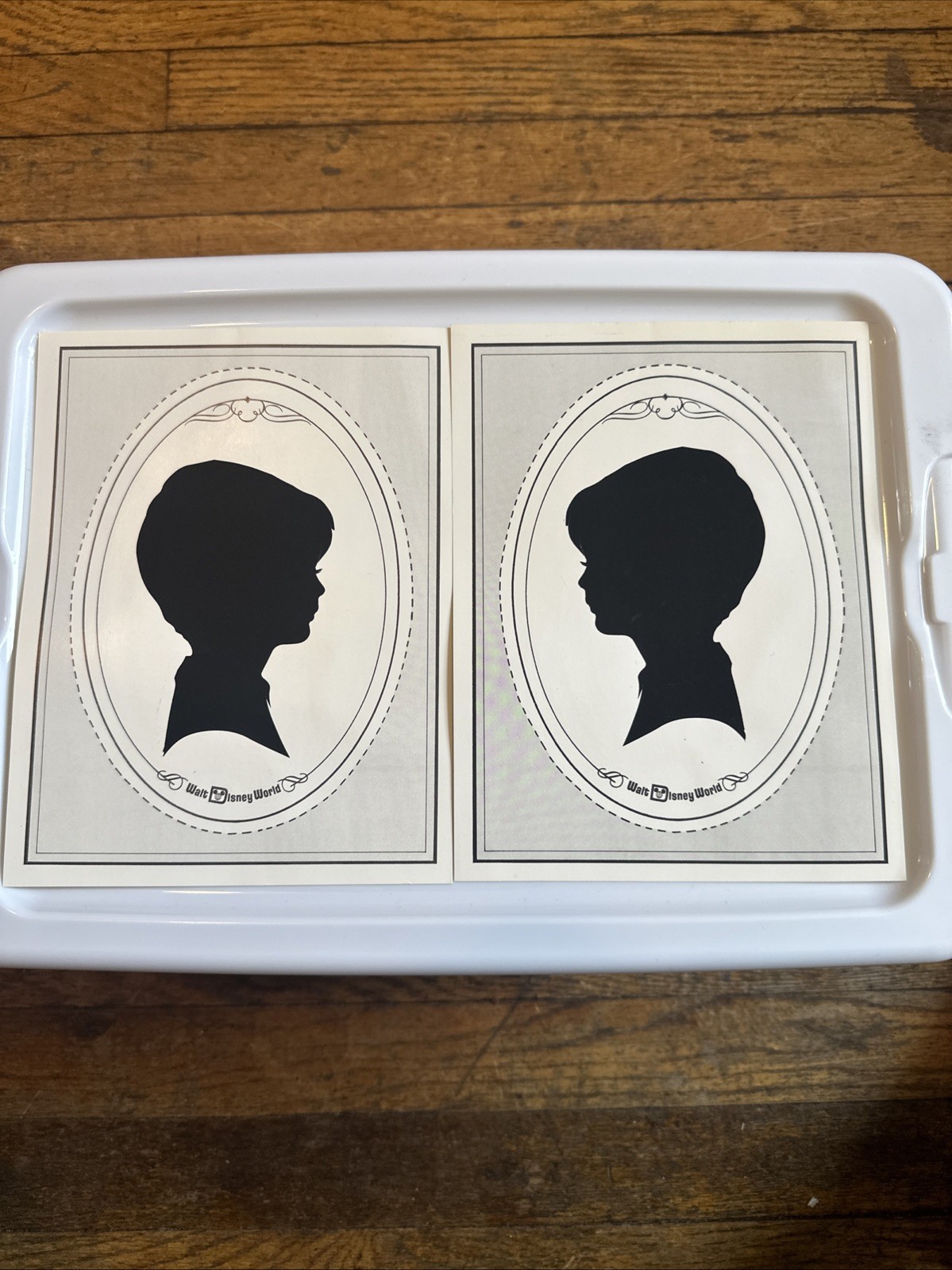 Vintage Walt Disney World Not Framed/ Cut Silhouettes Souvenir Two Young Boys