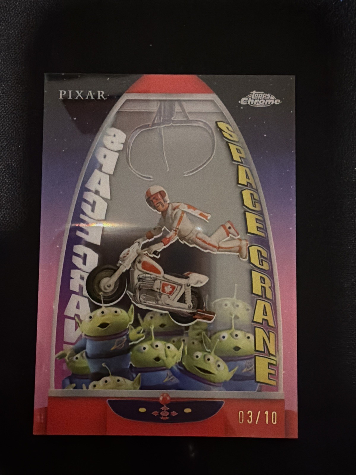 2025 Topps 30 Years of Toy Story Chrome Duke Caboom Space Crane Shadowbox /10