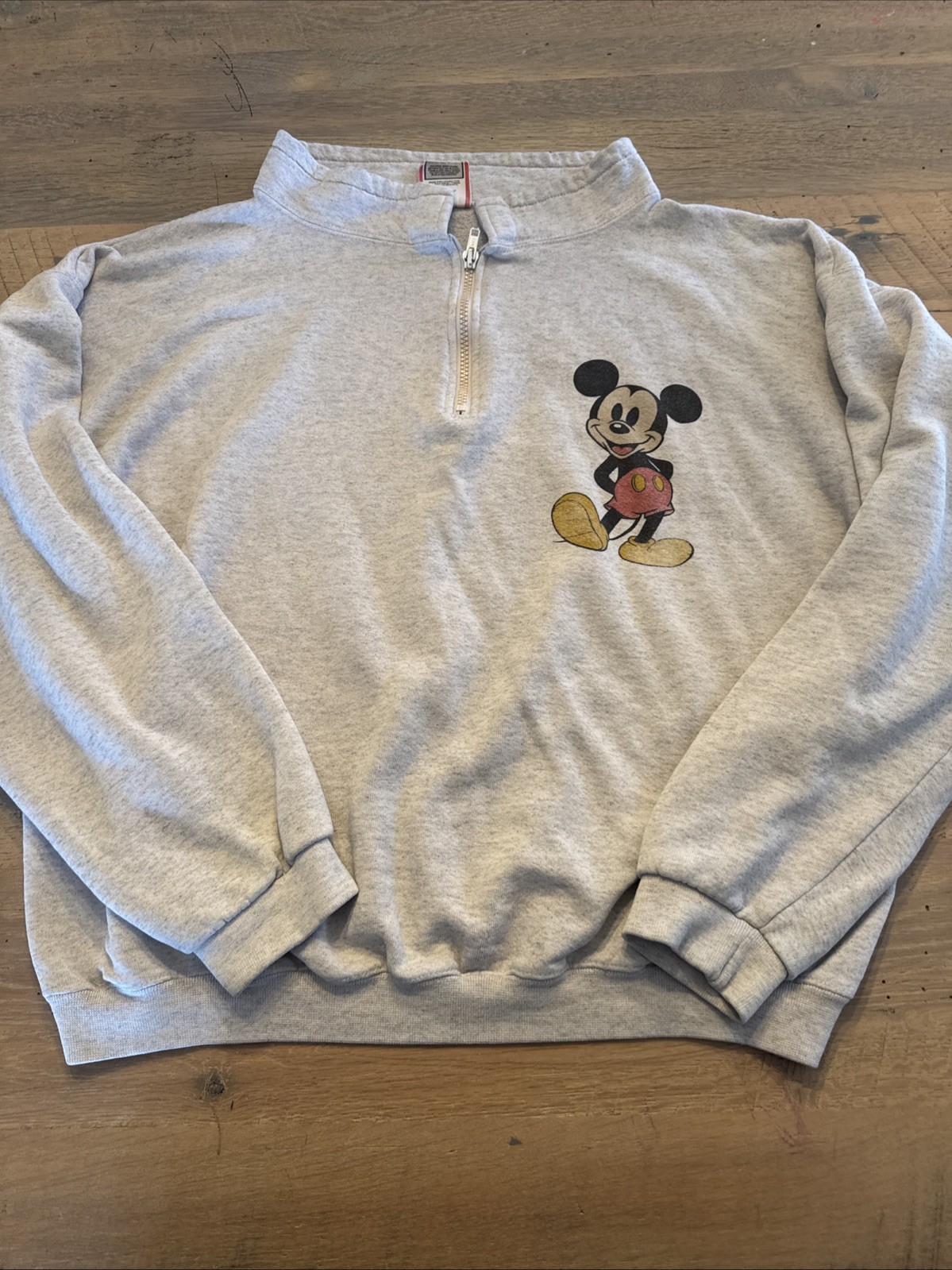 Vintage 80’s Mickey Mouse Disney 1/4 Pull Over Zip One Size (See Measurements)
