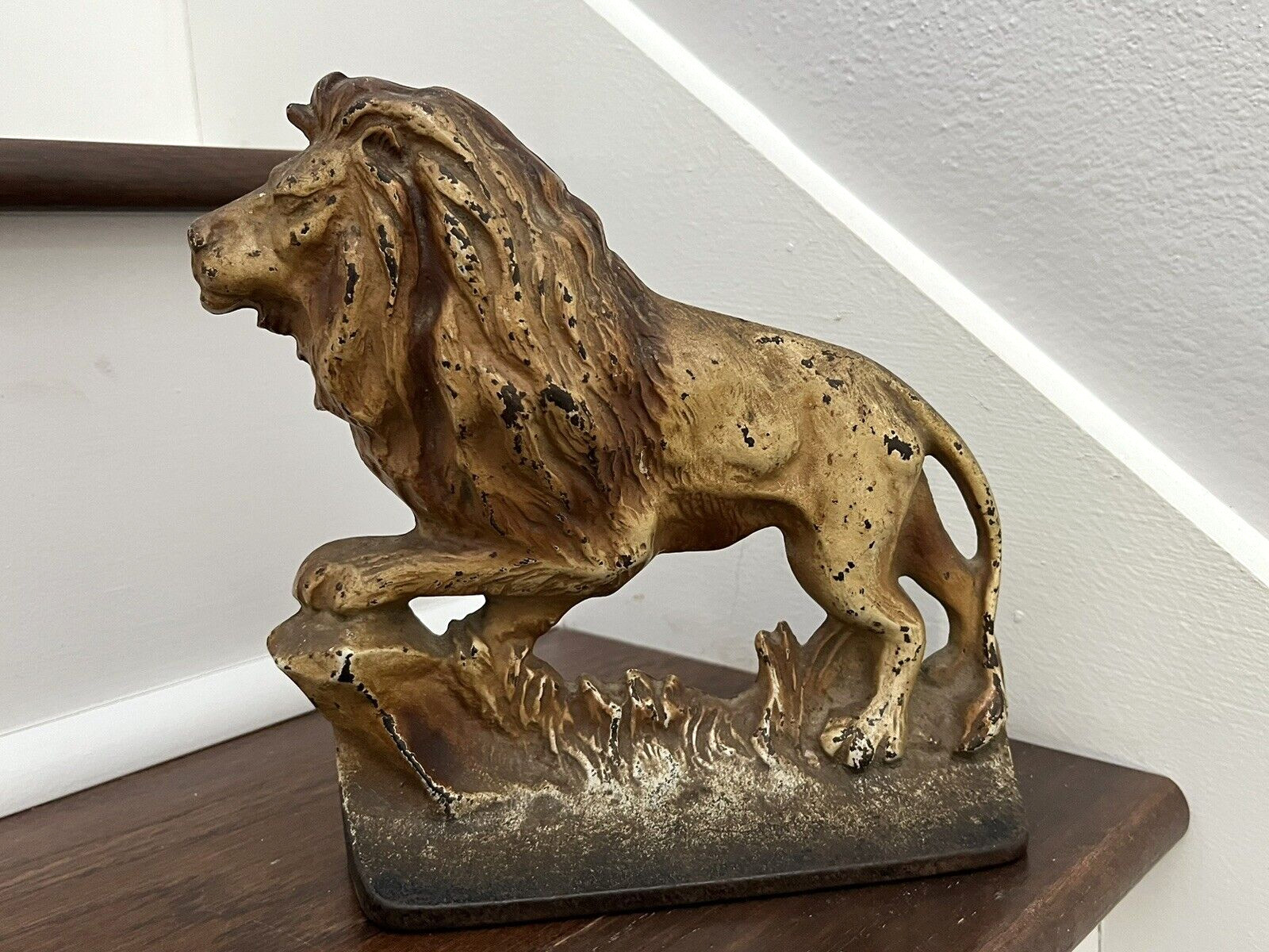 RARE ANTIQUE VINTAGE c.1930 CREATION Co LION DOORSTOP
