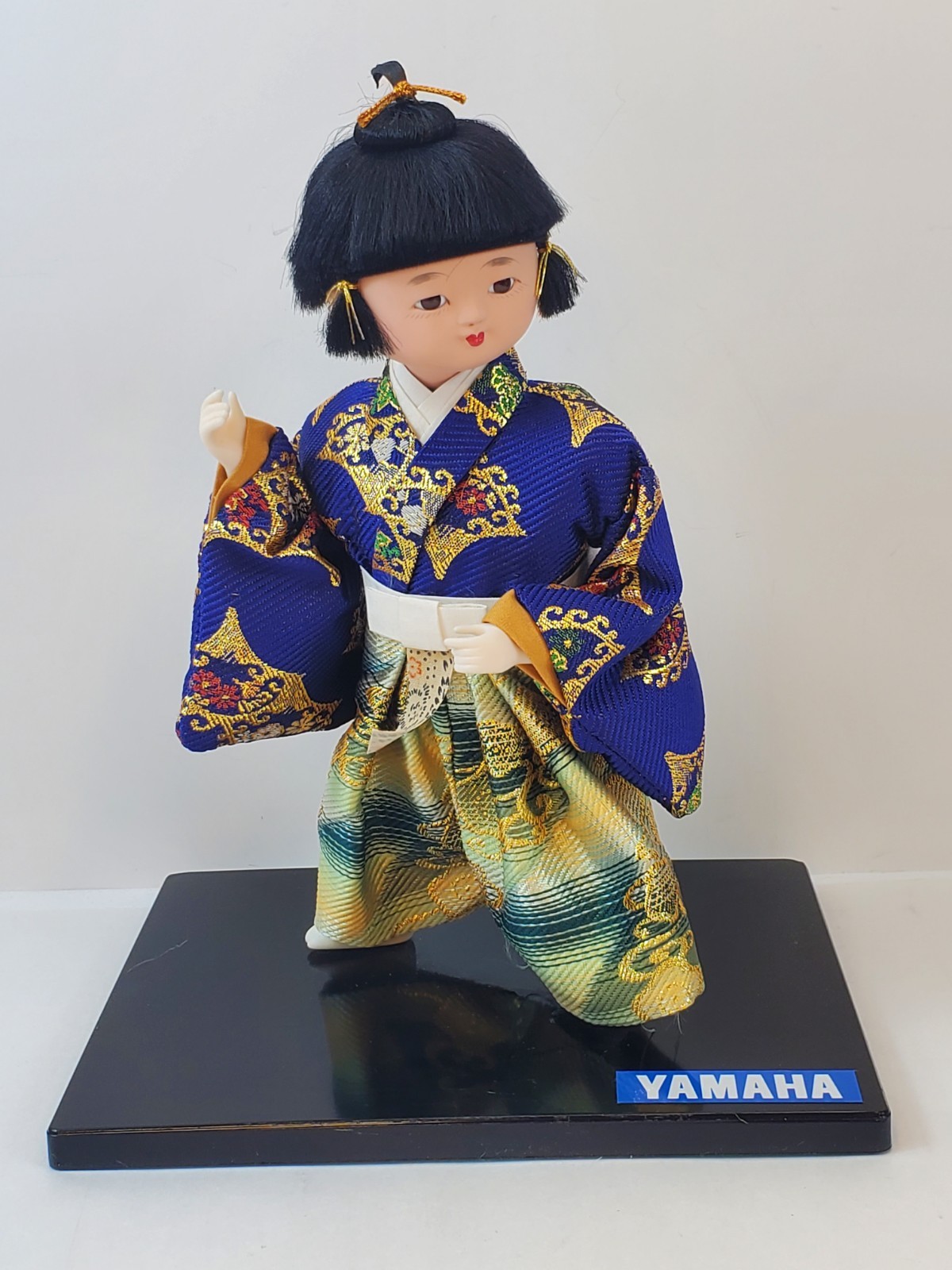 Vintage Japanese Kyugetsu Samurai Figure Collectible Yamaha On Stand 
