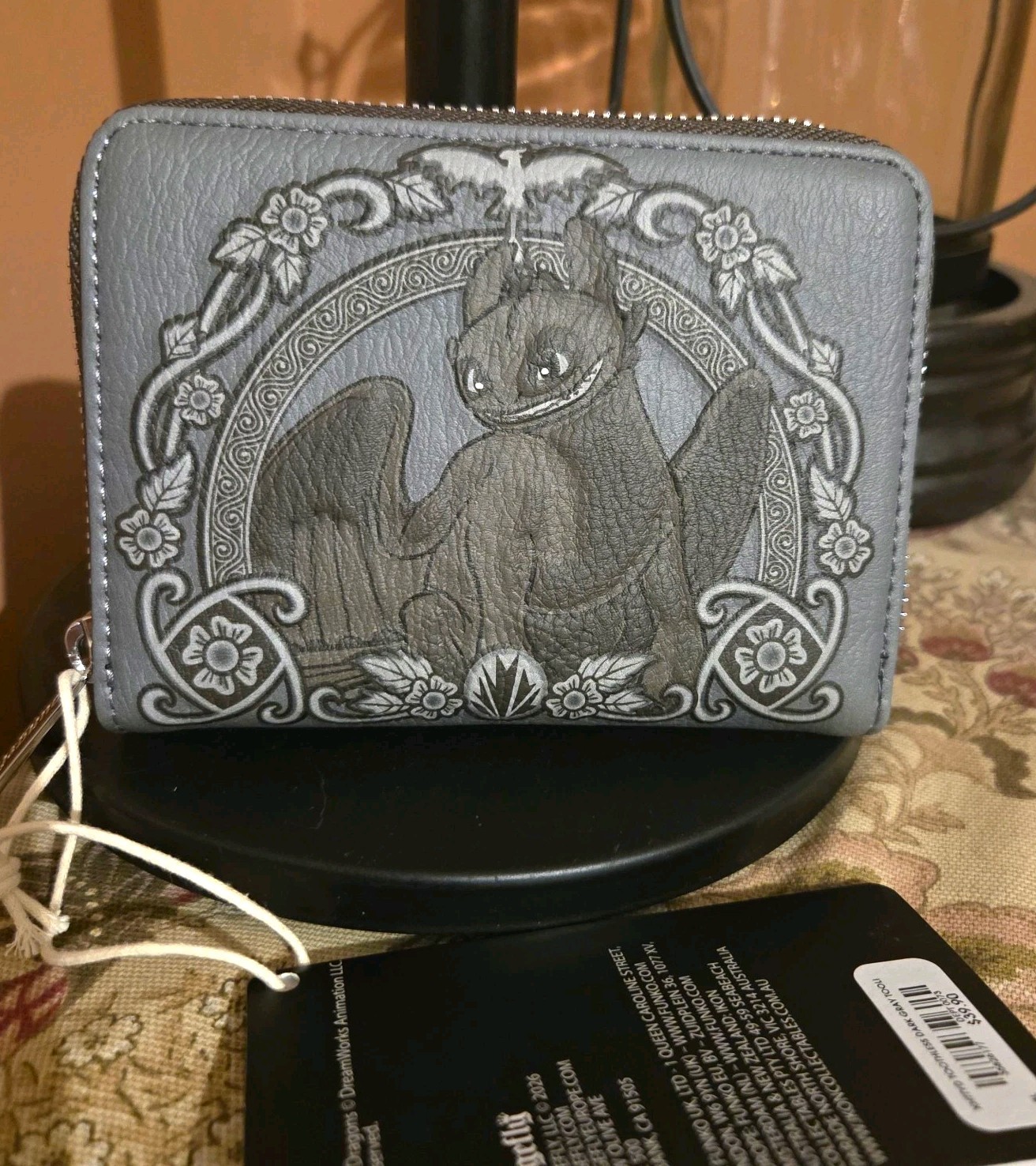 Loungefly DreamWorks NWT HTTYD Toothless Gray Zip-Around Wallet