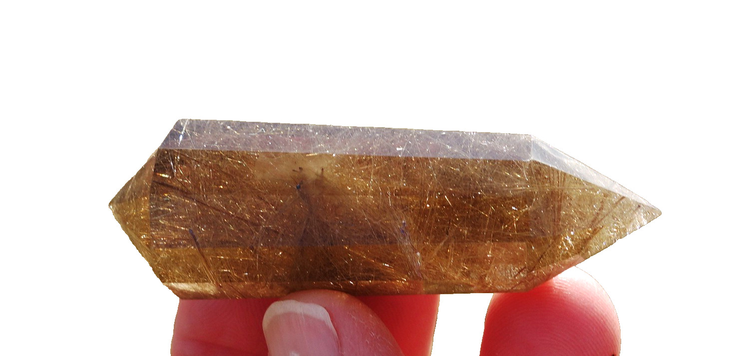 Rutile LOADED Smoky CITRINE Quartz Crystal Point VOGEL Style DT Rutilated Wand