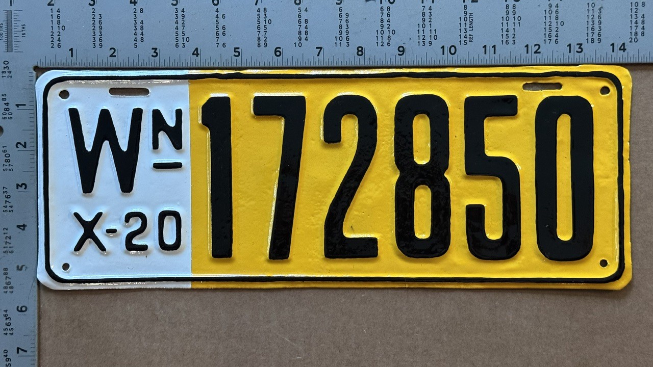 1920 Washington license plate 172850 HIGH QUALITY RESTORED 24918