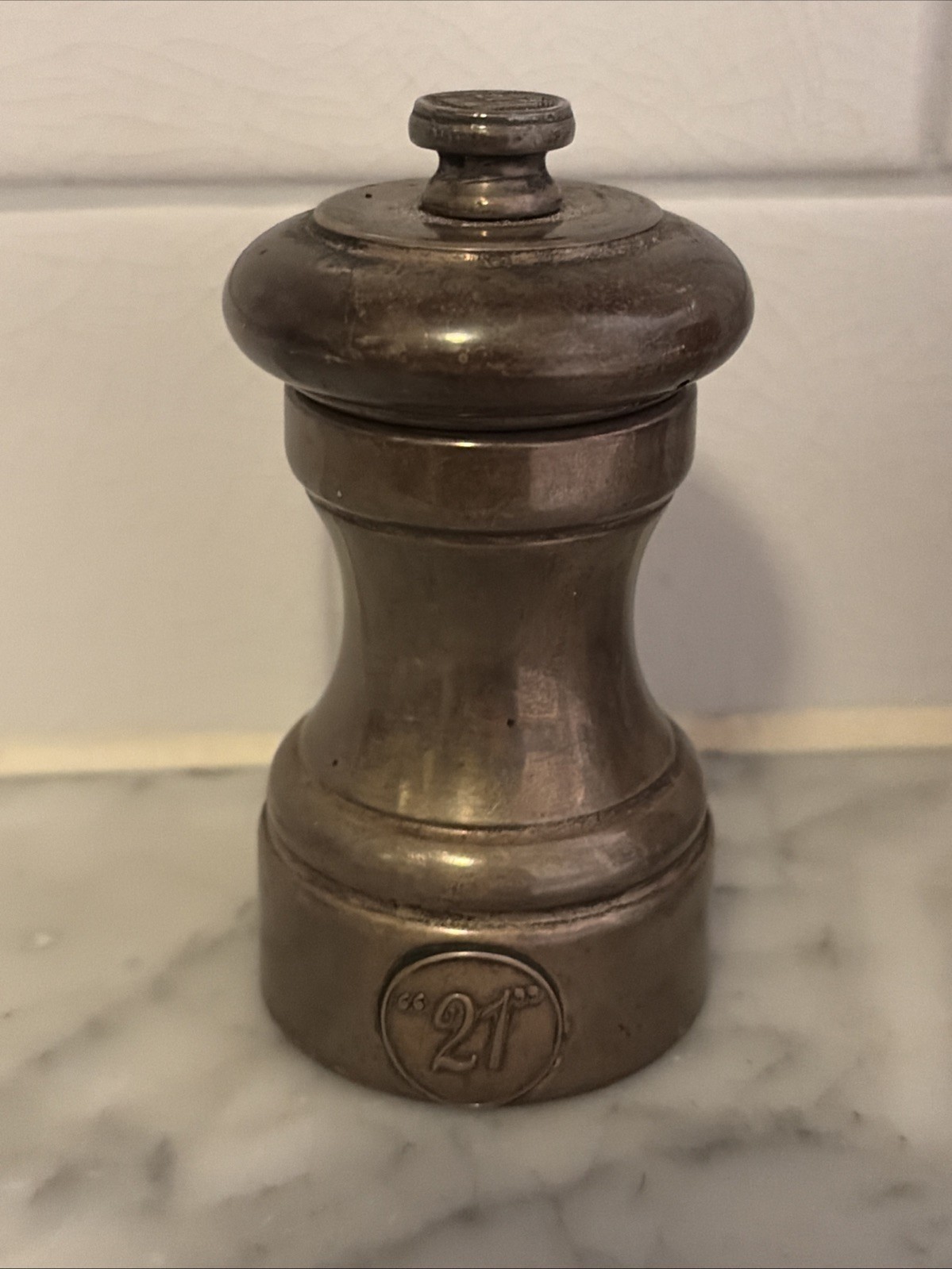RARE Vintage 1950s 21 Club NYC / New York Sterling Silver Pepper Mill / Grinder