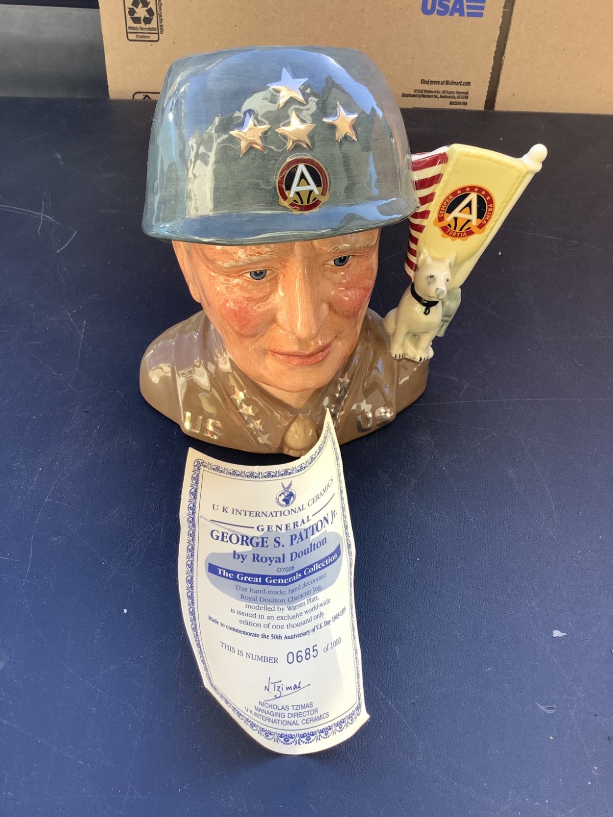 ROYAL DOULTON Character Jug GENERAL PATTON D7026 Limited Edition W/COA