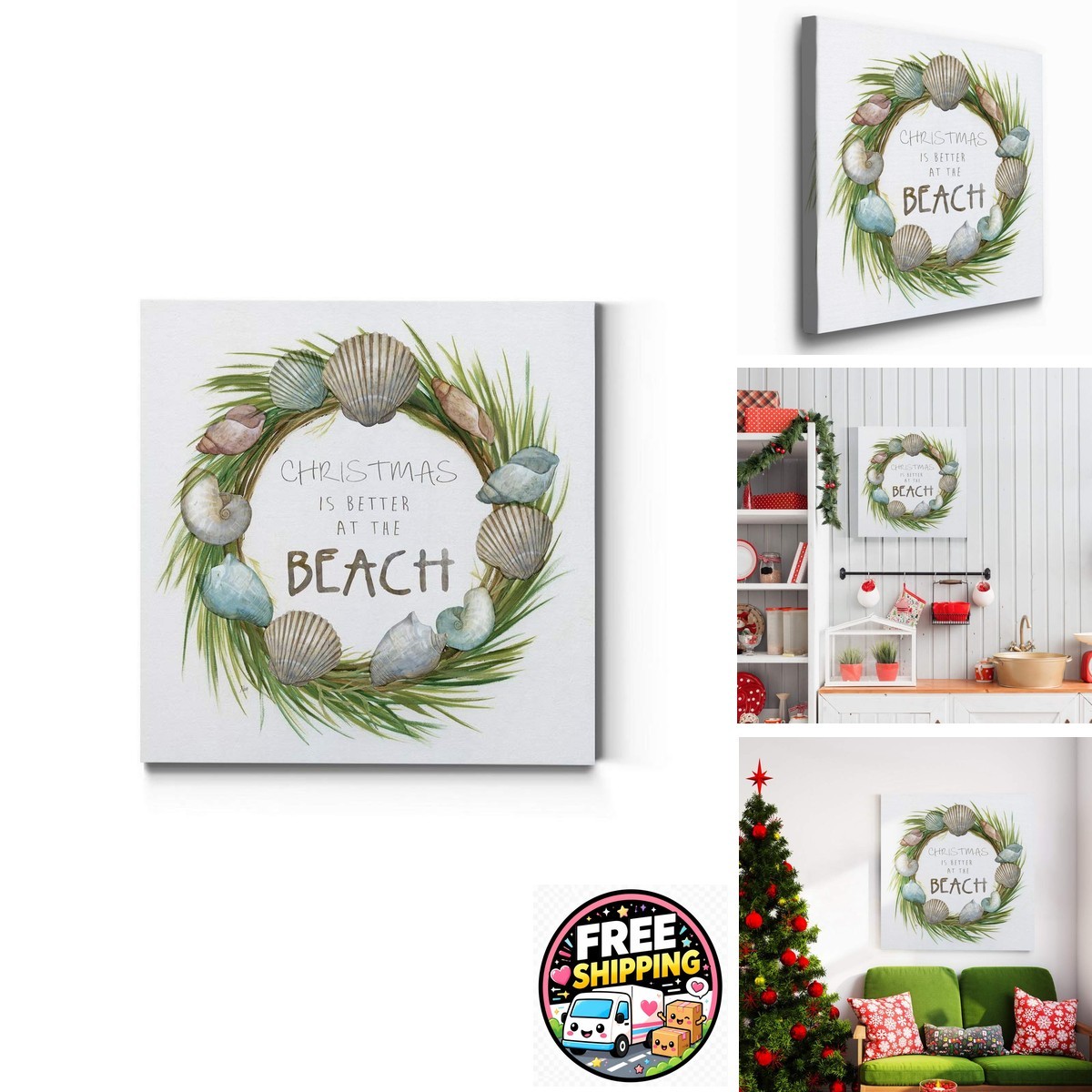Renditions Gallery Seashell Wreath Wall Art, Ocean & Beach Theme, Gallery