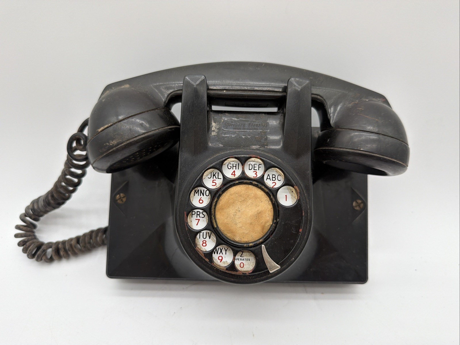 Antique 1920s Northern Electric Made In Canada Rectangle Rare Rotary Wall Phone