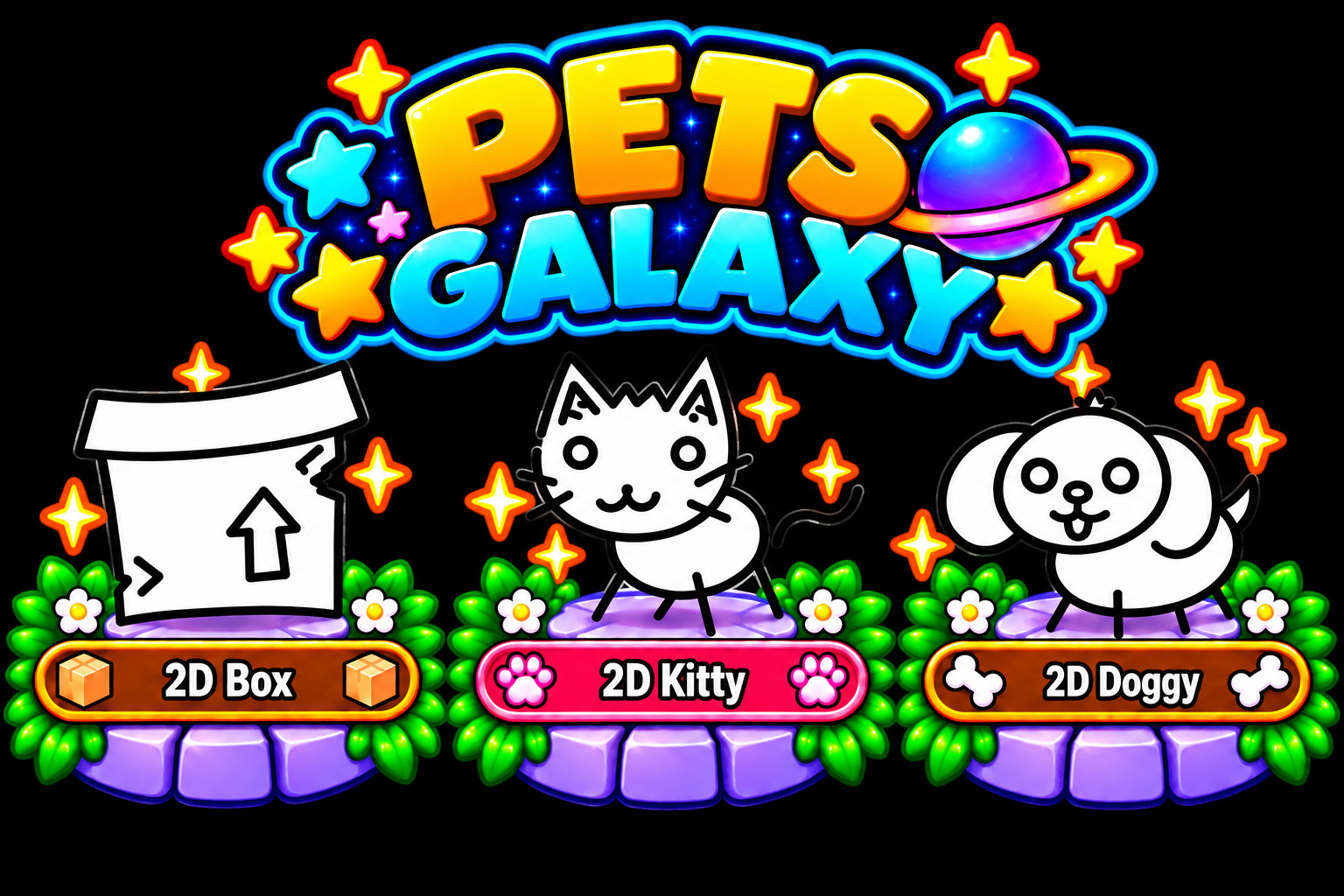 2D Box - 2D Kitty - 2D Doggy - Adopt From Me