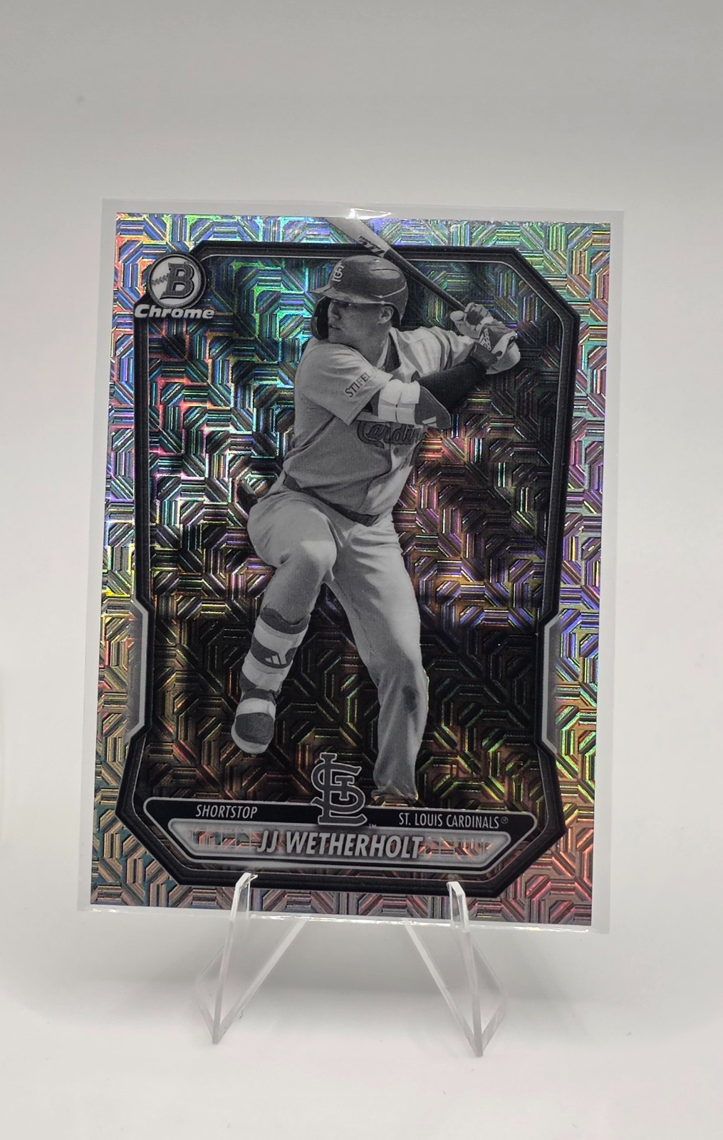 2026 Bowman Chrome BCP-115 JJ Wetherholt Black & White Mojo 1/15 Cardinals