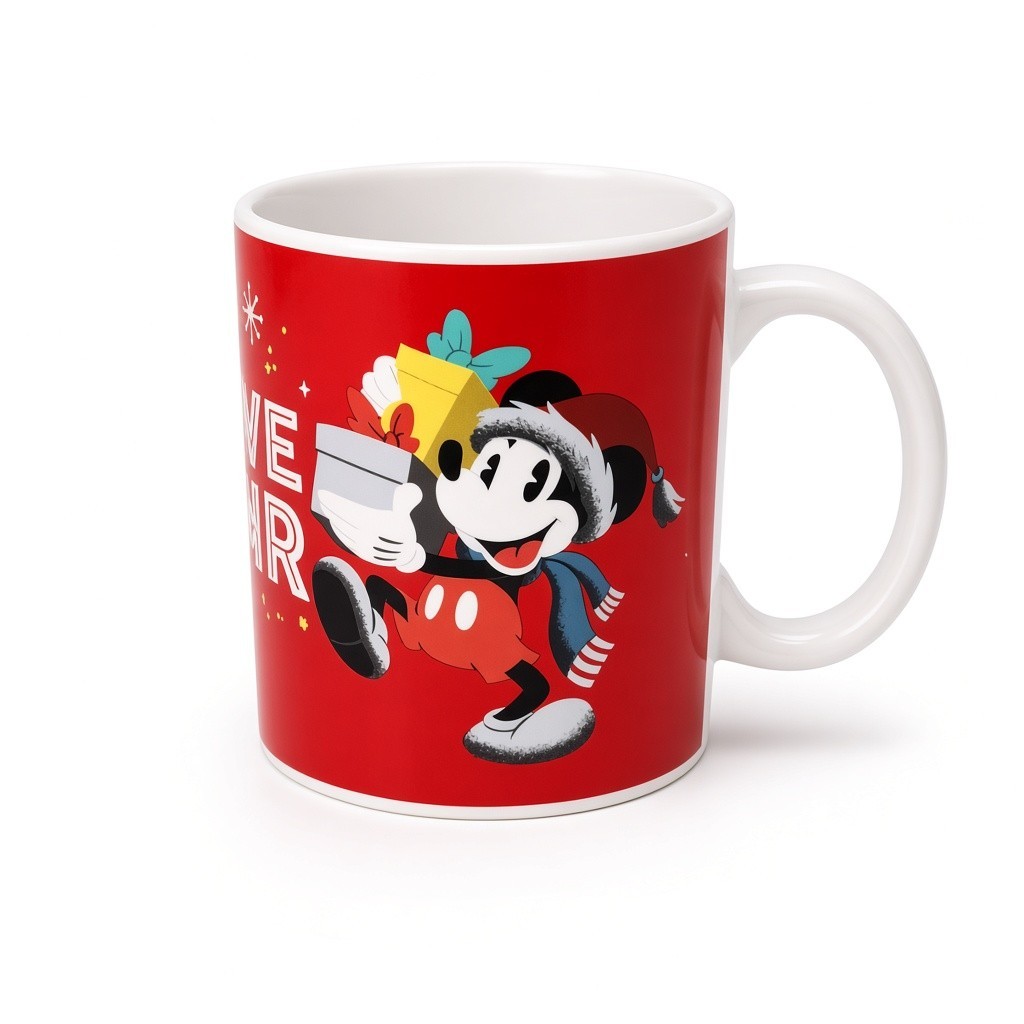 Disney Mickey Mouse Minnie Mouse Festive Cheer Christmas Coffee Tea Mug Holiday