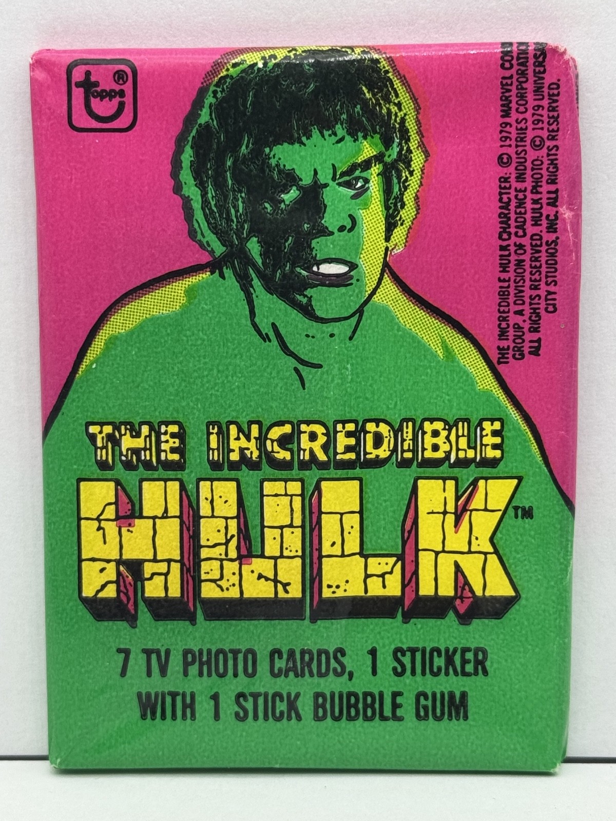 1979 Topps INCREDIBLE HULK Unopened Wax Pack 1 pack from Box TV Ring Pop Var