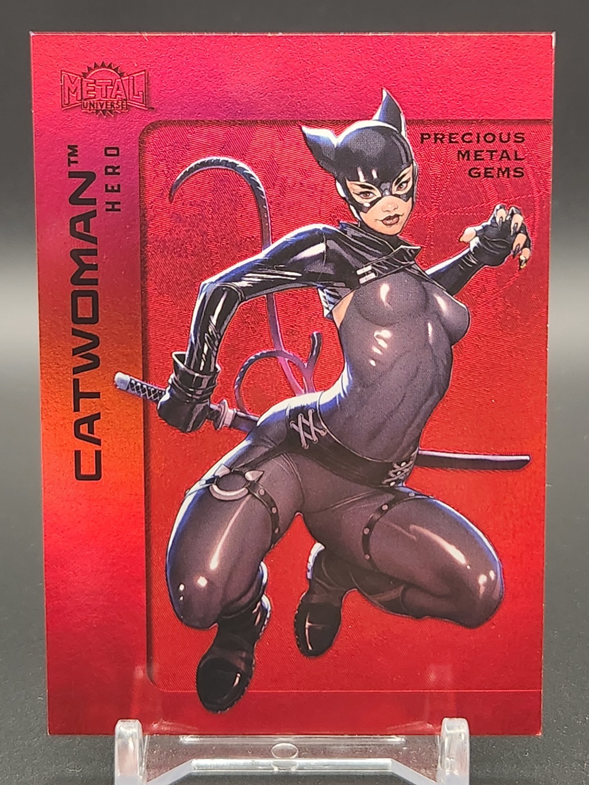 2025 Skybox Metal Universe Batman PMG Red Precious Gems 27/100 Catwoman #44