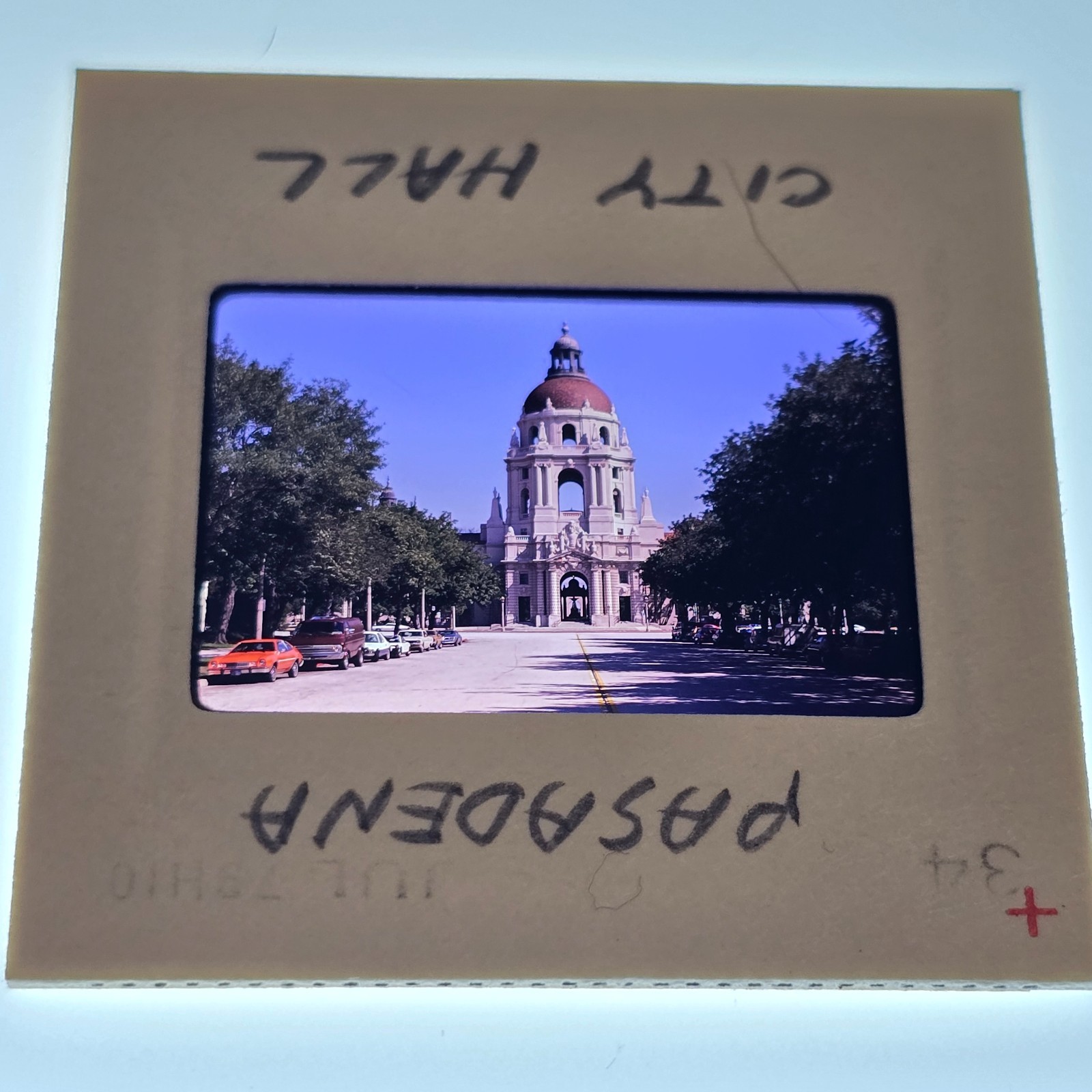 1978 Pasadena City Hall California Street Scene Cars Original 35mm Color Slide
