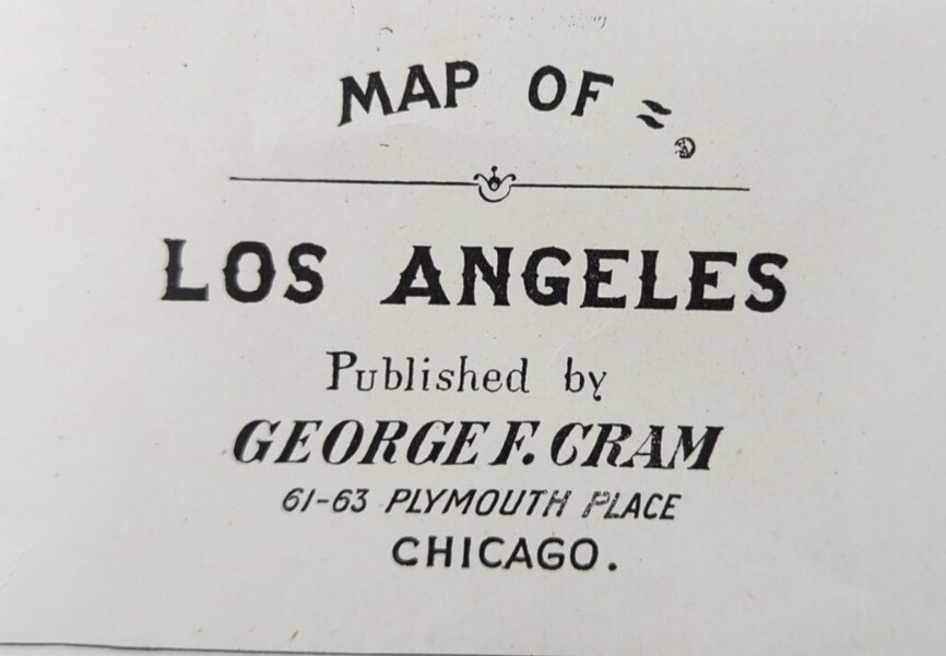 Vintage 1905 LOS ANGELES CALIFORNIA Map 11