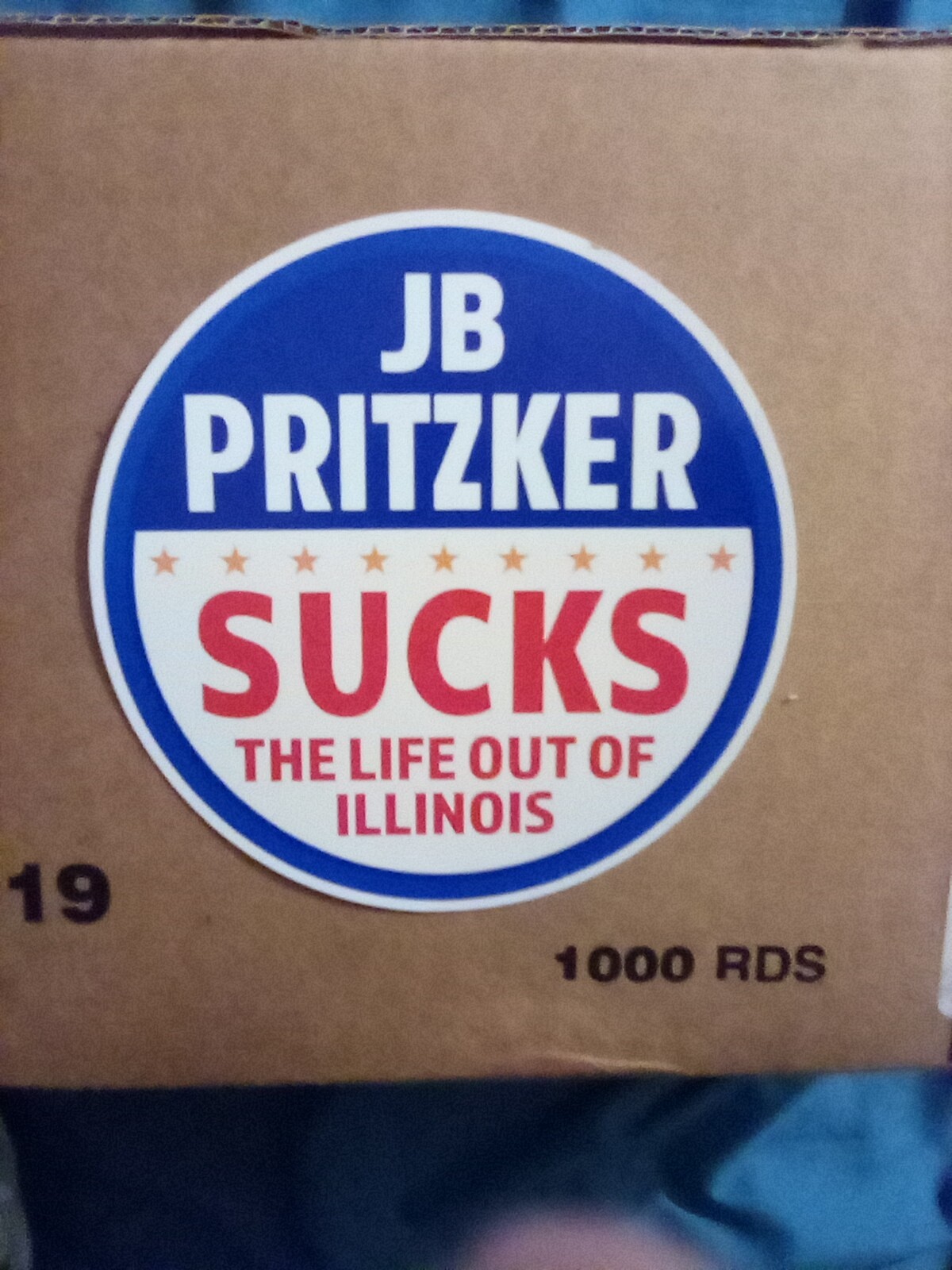 Illinois governor pritzker sticker 4 inch Shipping is in tracked for cost saving