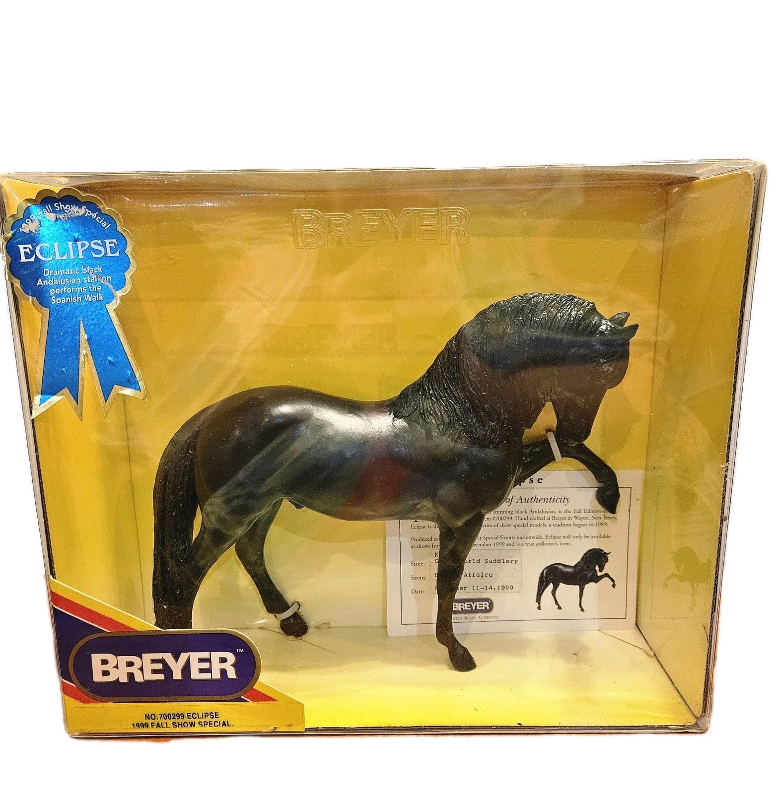 Breyer Eclipse 700299 • 1999 Fall Show Special •NIB COA • Fasteners Intact • 1:9