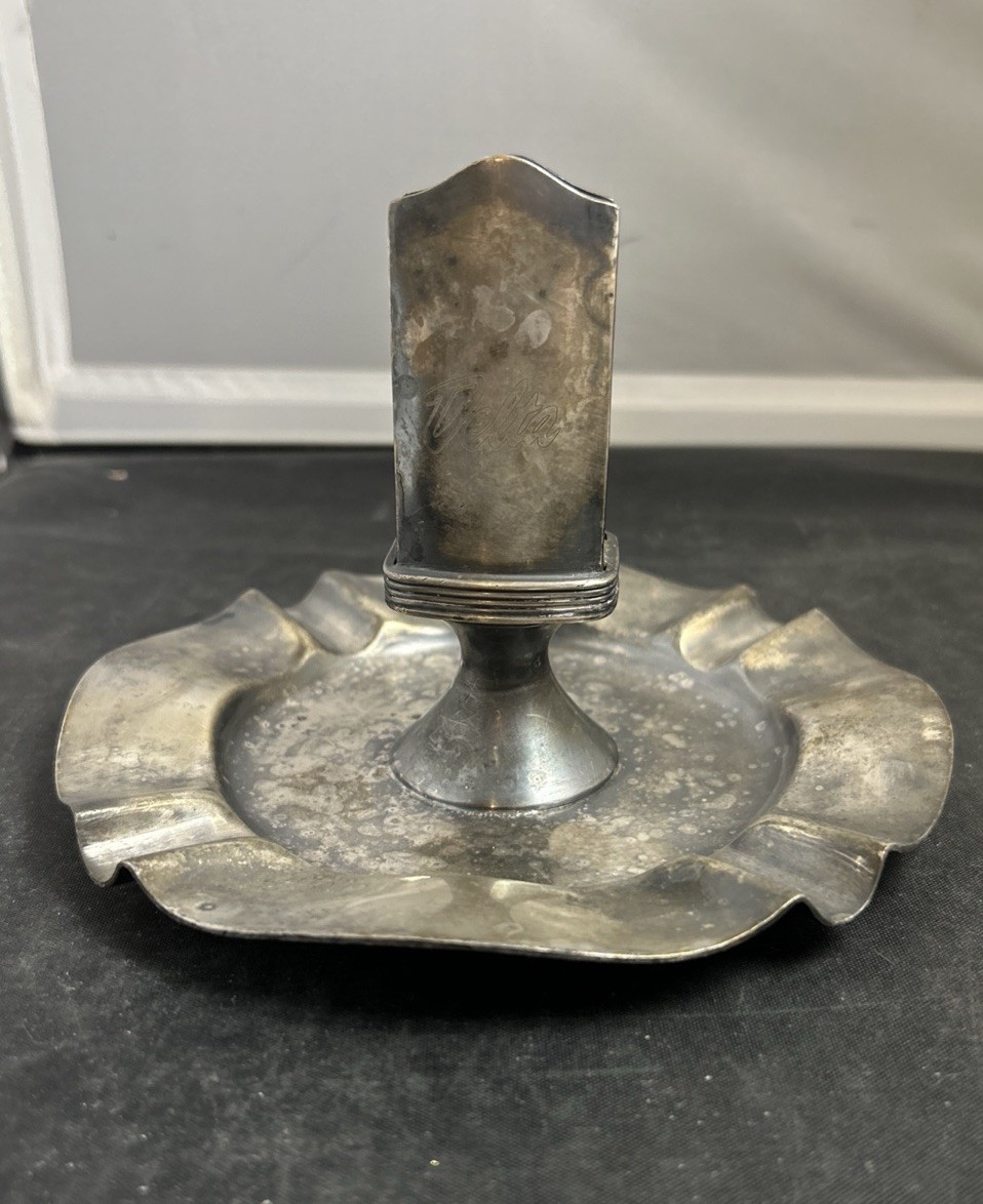 Beautiful Vintage Delta Reed & Barton Silver Soldered Matchbox Holder & Ashtray