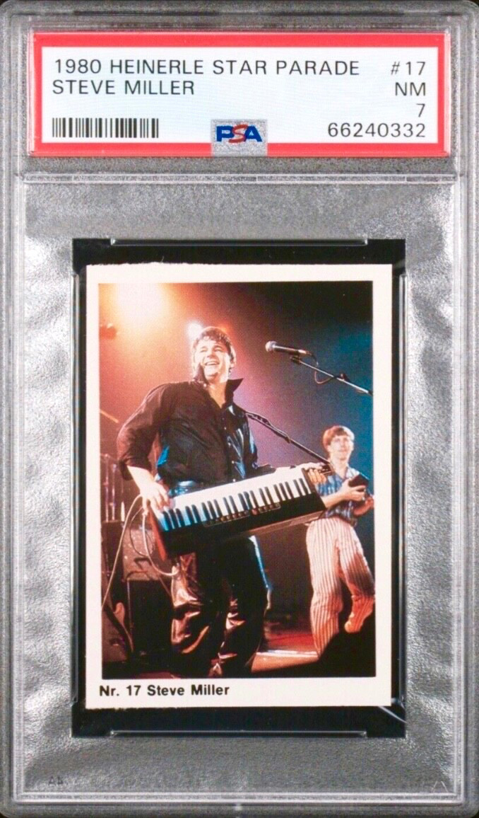 1980 STEVE MILLER Trading Card Heinerle Star Parade #17 PSA 7 Pop 2 Highest HOF