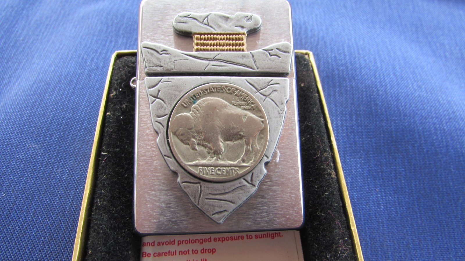 VERY COOL 2007 ARROWHEAD BUFFALO NICKEL ZIPPO LIGHTER W/BOX