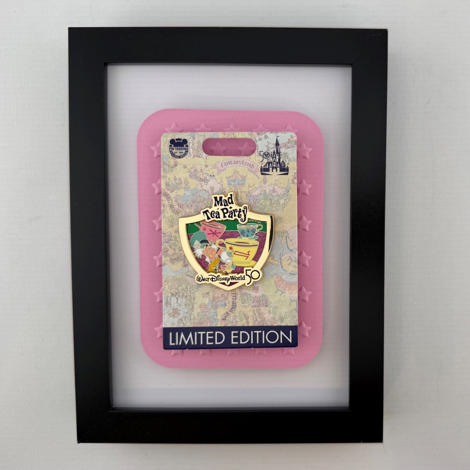 2021 WDW 50th Anniversary Attraction Crest Pin - Mad Tea Party Alice - LE 2000