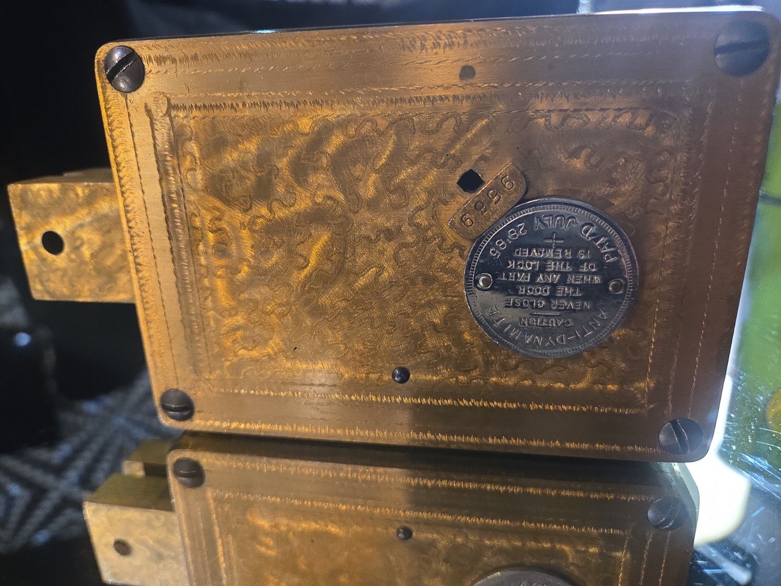 1885 DIEBOLD Safe & Lock Co Brass Anti Dynamite Bank Vault Timer RARE Antique