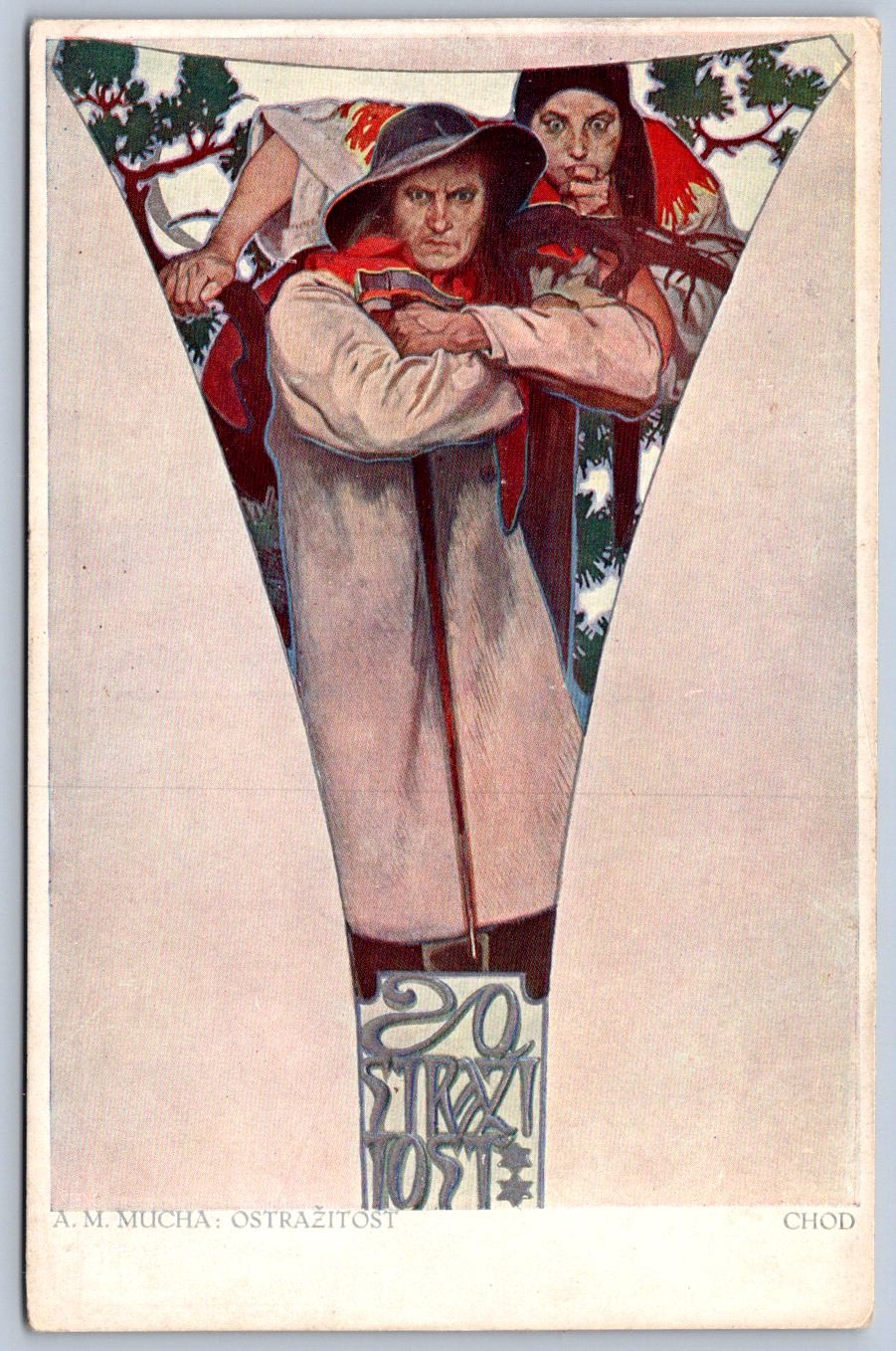 DS1/ Alphonse Mucha Artist Signed Art Nouveau Postcard c1910 Ostrazitost 21