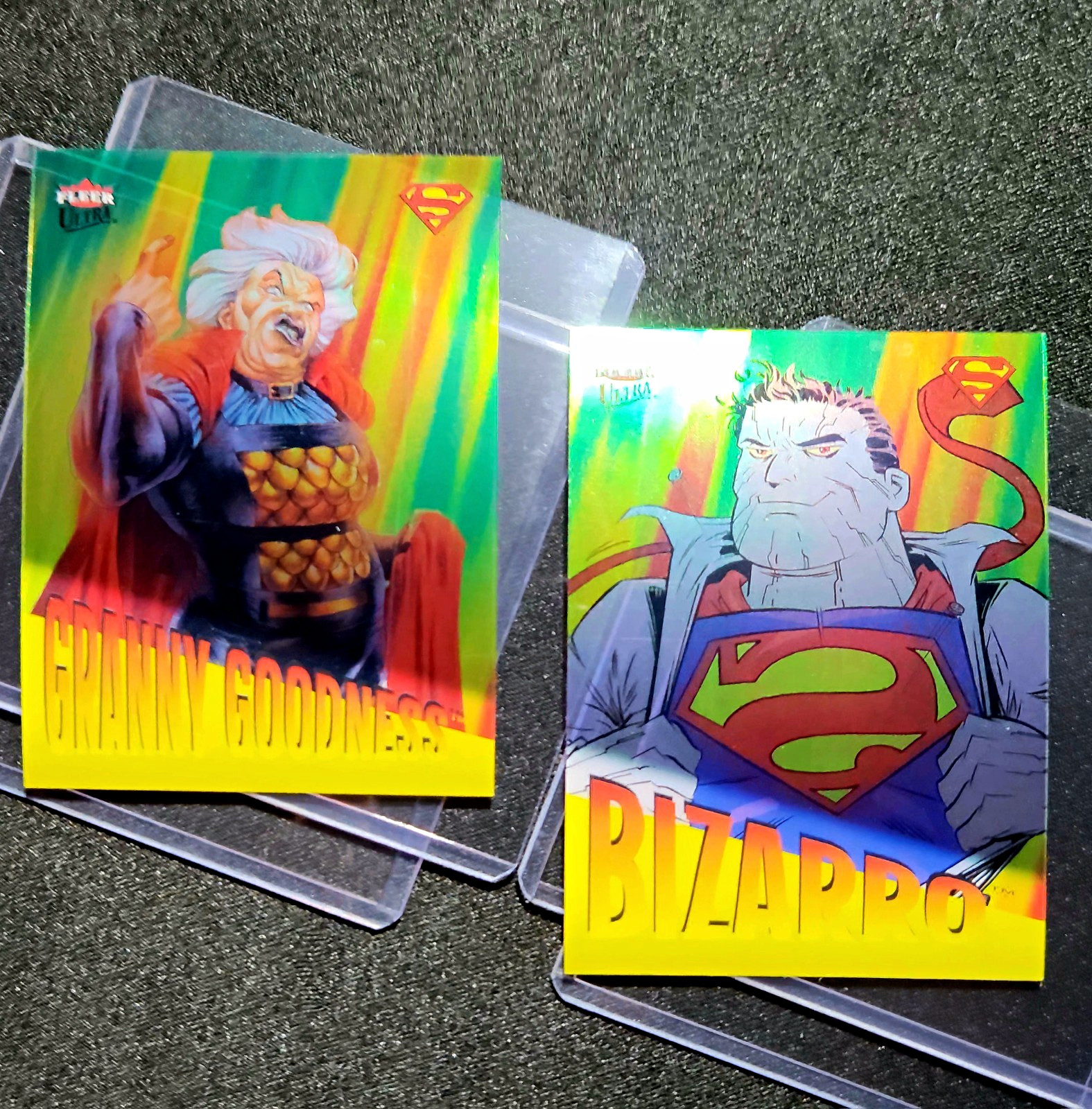 Fleer 1995 Fleer Ultra Superman Retro Rare Yellow Parallel Lot 2 Bizarro NmM