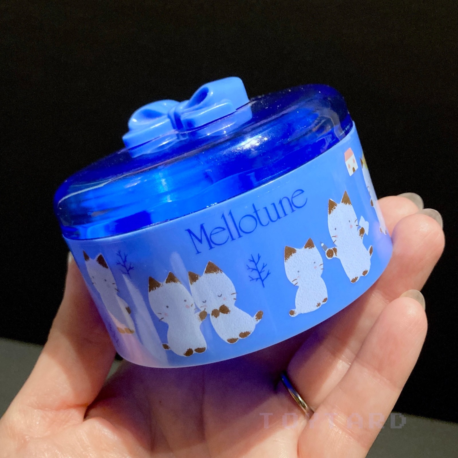 VTG Sanrio Mellotune Cats Trinket Box Round Container Case Stars SUPER RARE 80s
