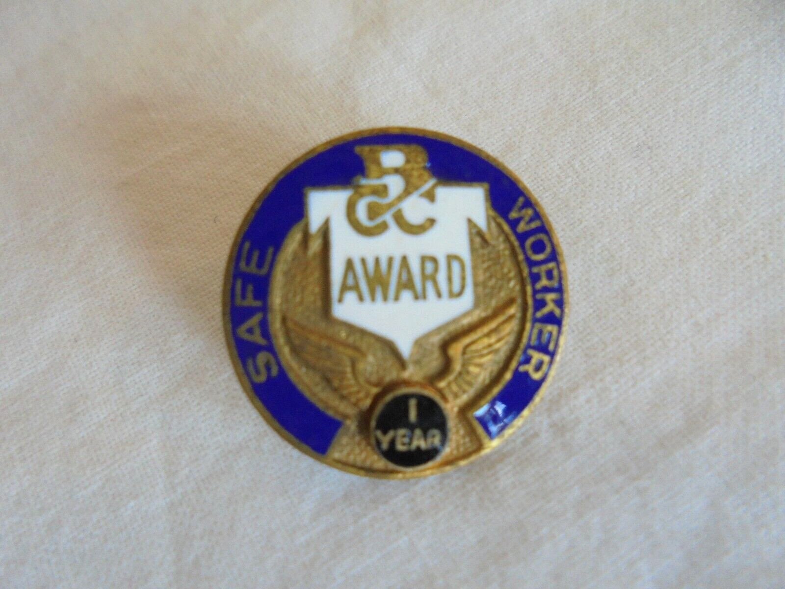 Vintage BCC or CBC Safe Worker Award Enamel Pin