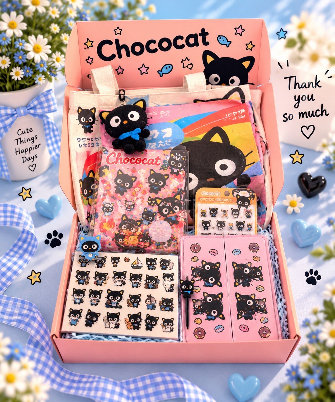 Sanrio Chococat Premium Gift Set - Includes A5 Acrylic Shaker Notebook