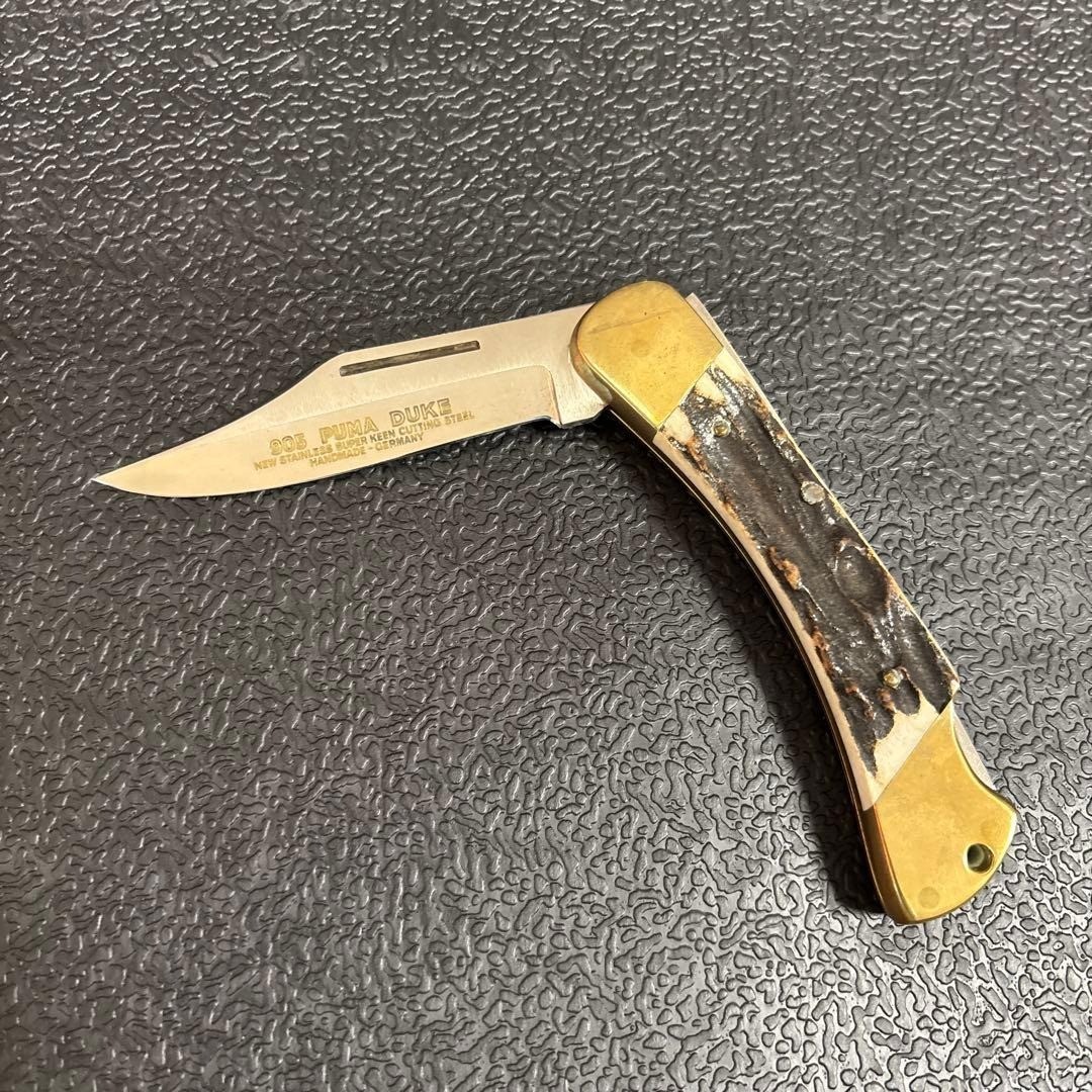 Vintage Puma 905 Duke Folding Pocket Knife Stag Handle Solingen Germany