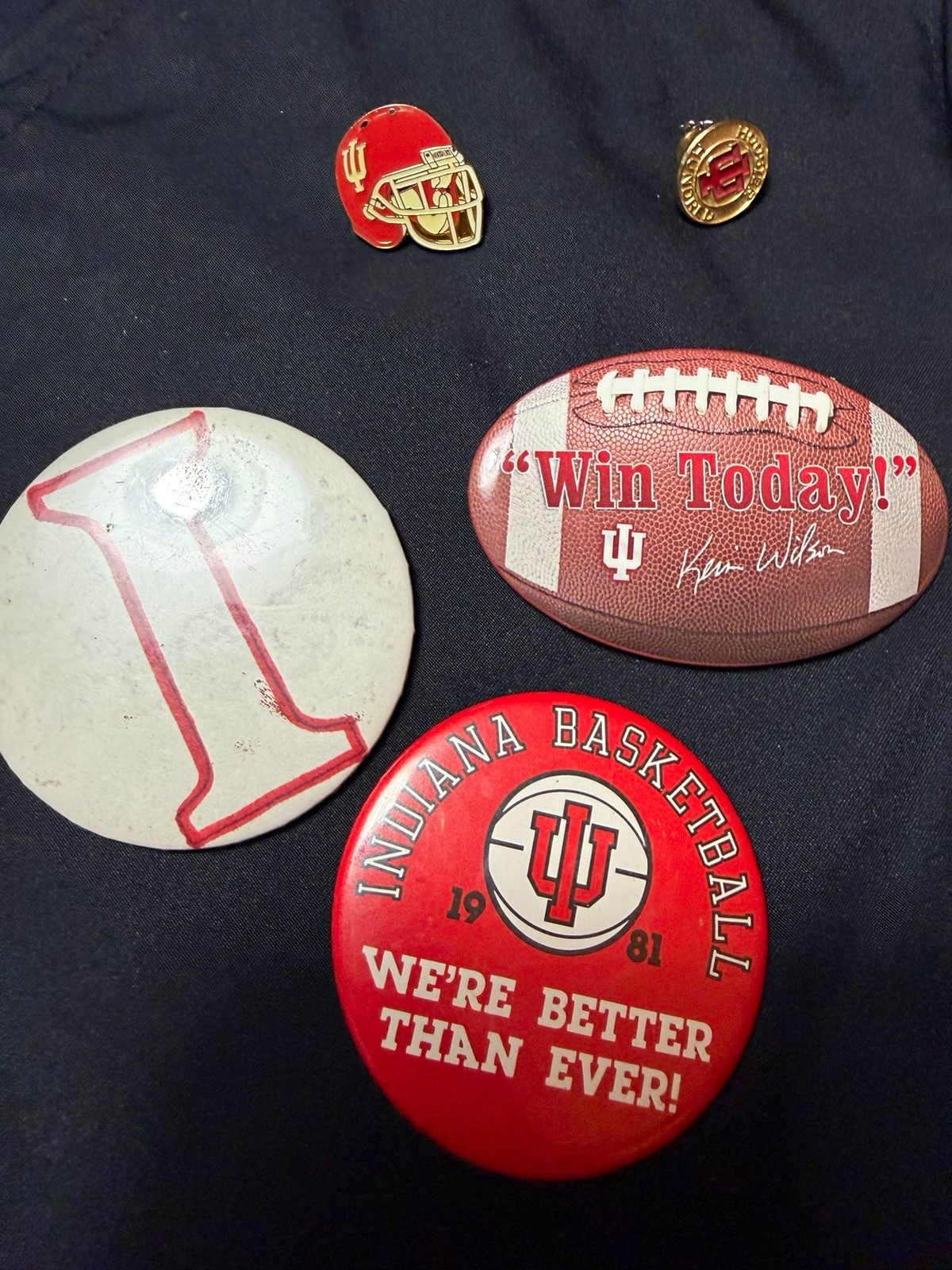 Indiana University Hoosiers Sports Pinback Buttons & Lapel Pins Lot 1981