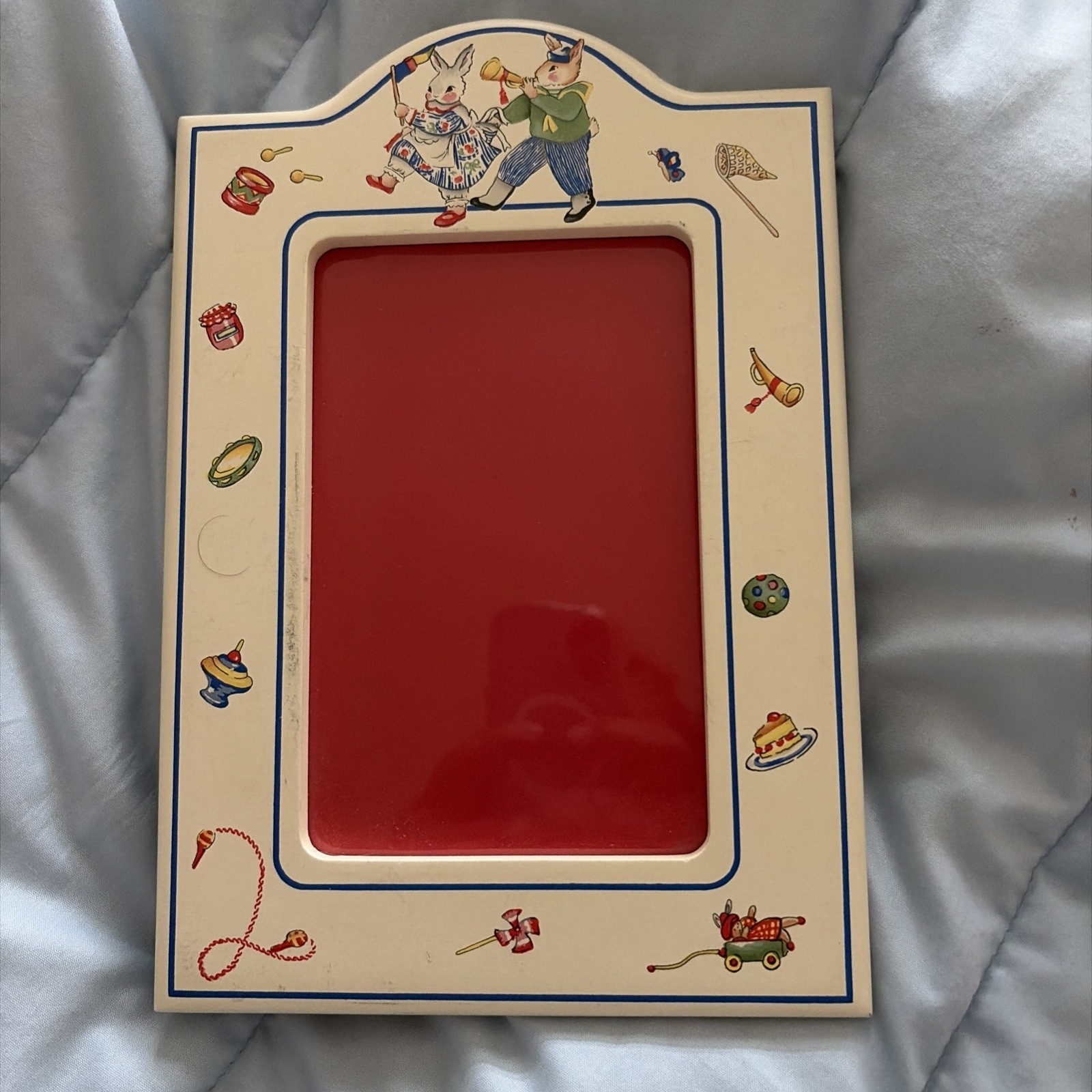 Vintage Laura Ashley Nursery Picture Frame Bunnies And Toys