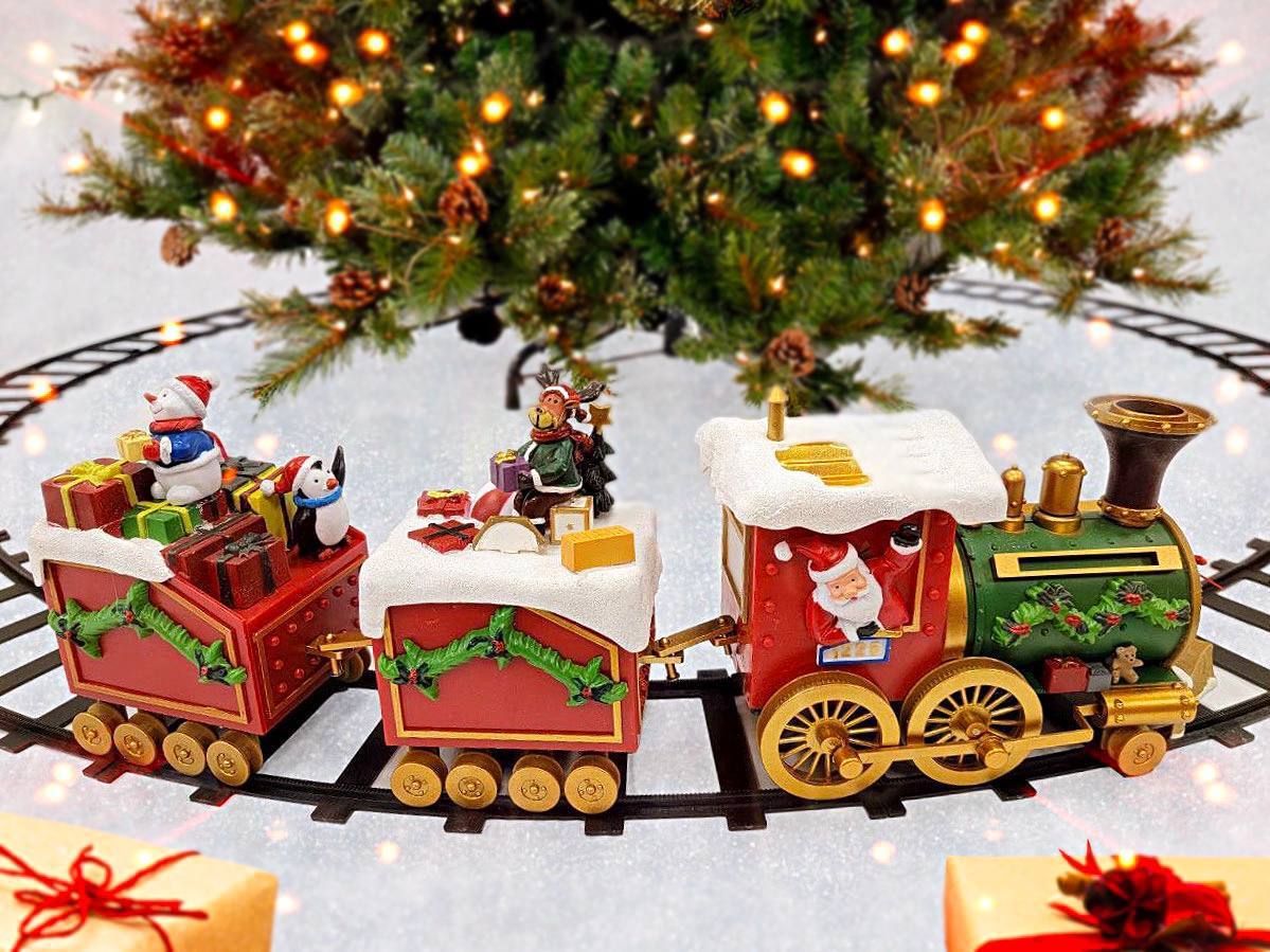 Wizardi Christmas Train Decoration. Christmas Village F07M4-39-W226