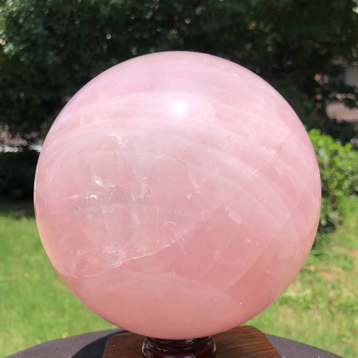 10.82LB Natural Pink Rose Quartz Crystal Sphere Ball Healing Reiki 6540