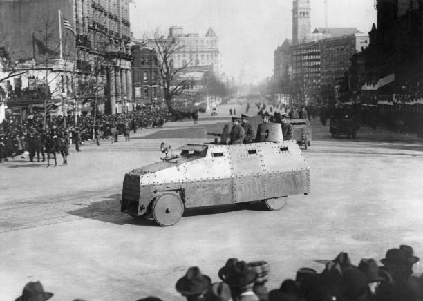 Armoured Cars Of The National Guard In New York City 1917 Old Photo