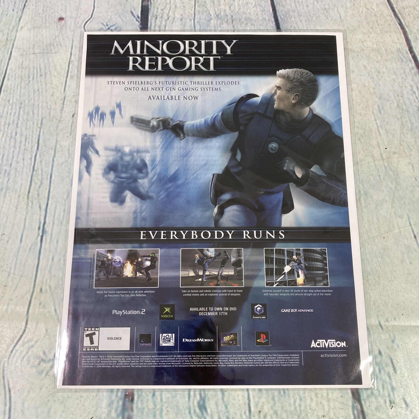 2002 Minority Report Video Game Vtg Print Ad/Poster Pinup Promo Art Magazine Pg