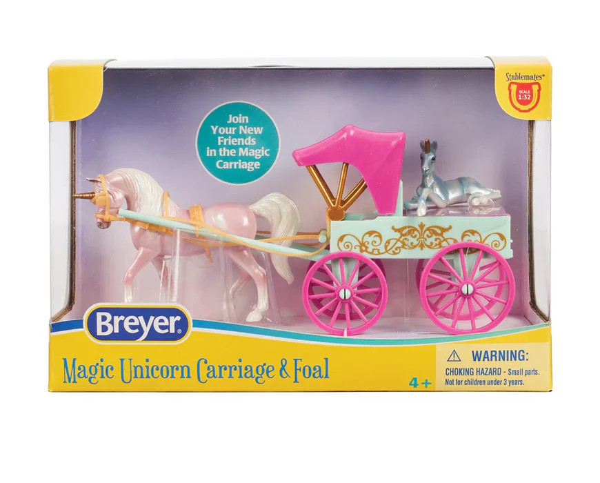 Breyer Stablemates #10666 Unicorn Magic Carriage and Foal Playset - Brand New