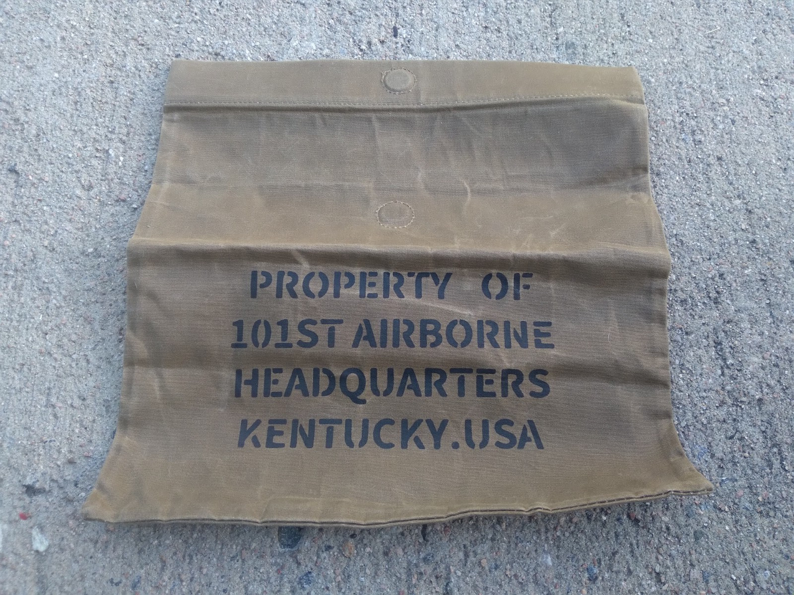 Vintage Oil Wax Canvas Bag 101st Airborne Headquarters Bag