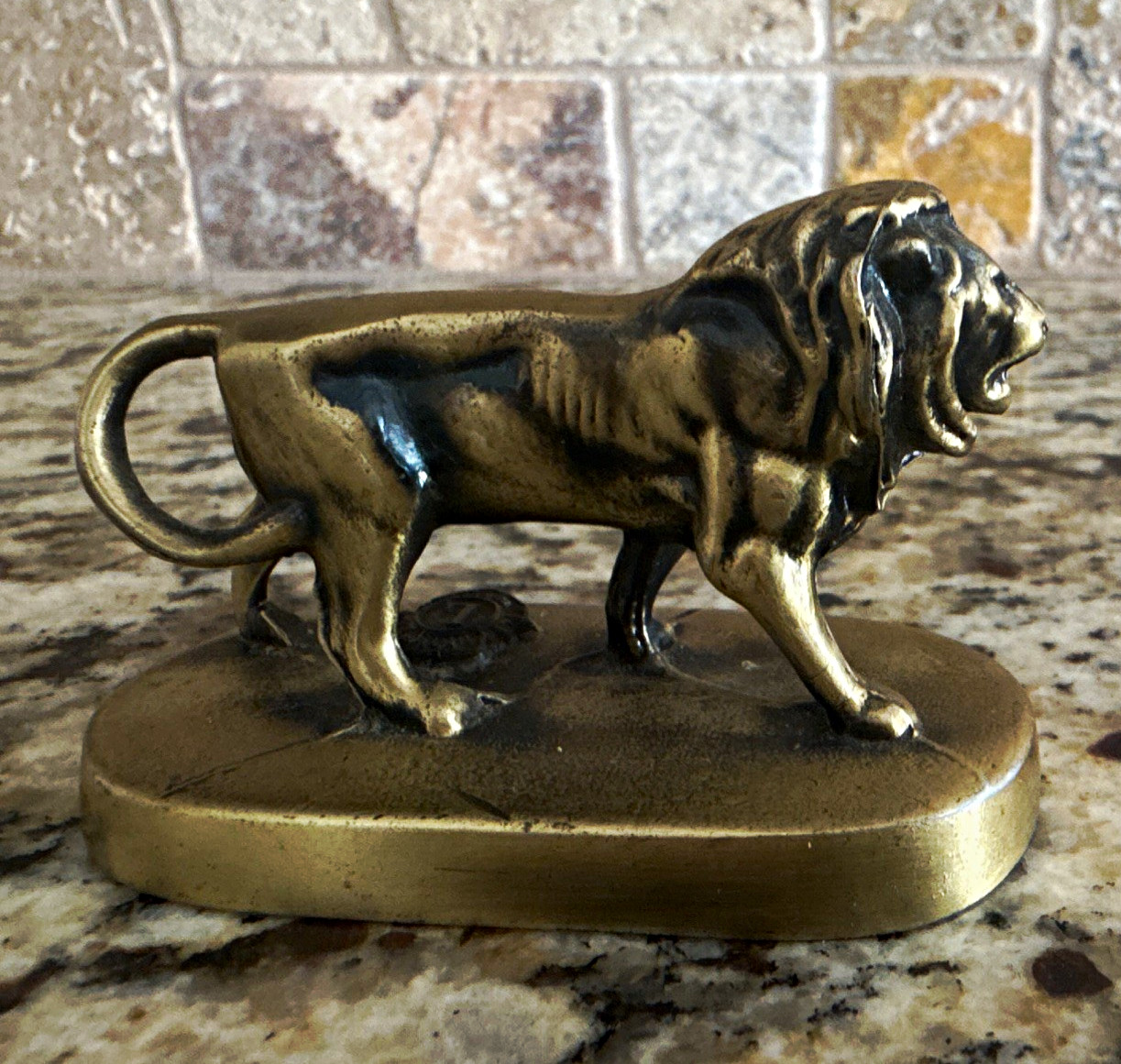 VTG Lions Clubs International Solid Brass Lion Figurine / Paperweight - 3