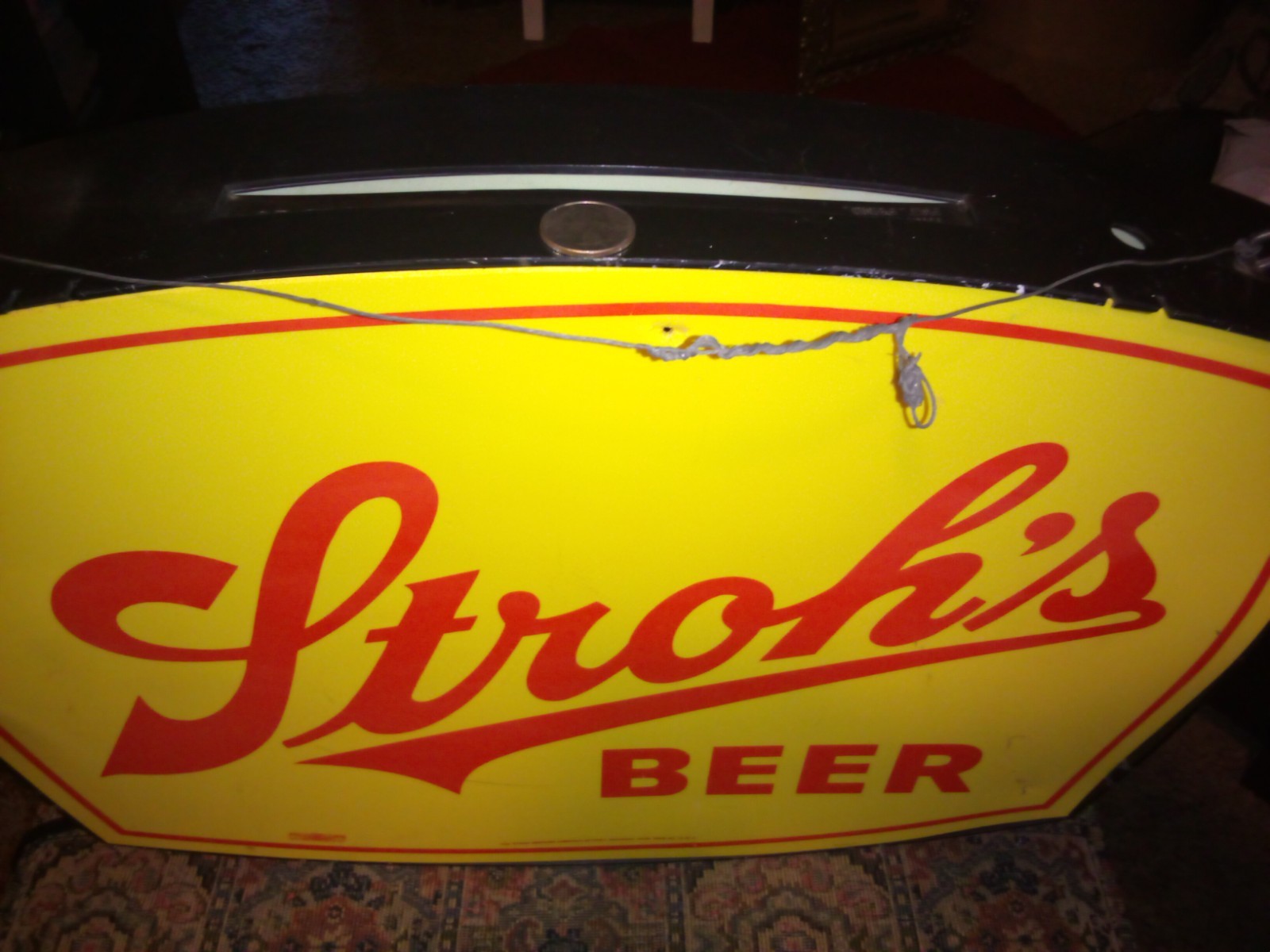 Vintage Stroh beer Double-sided Bar Retail Sign 1970s Stroh\'s