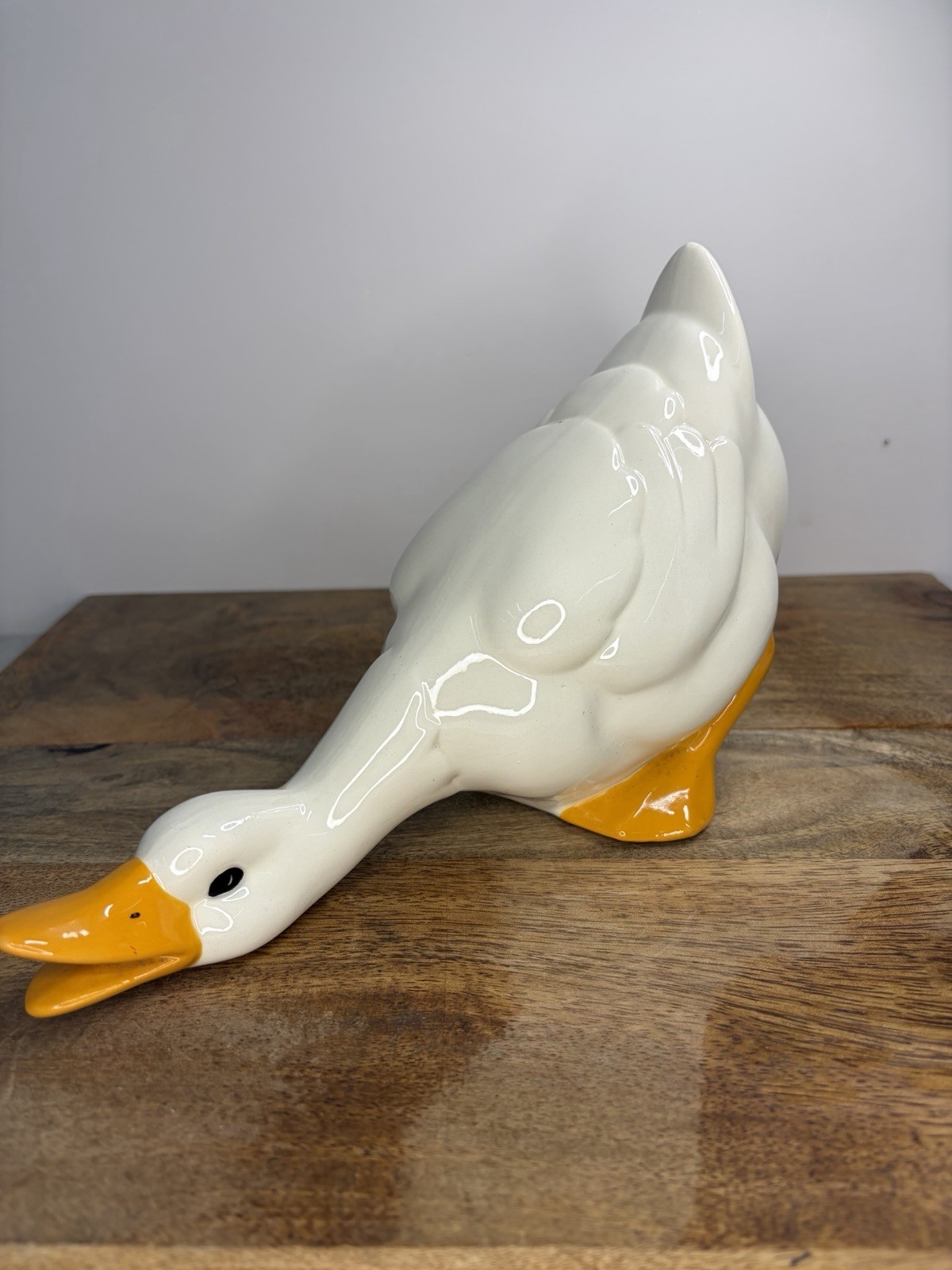 Ceramic Duck Goose Figurine 10” Grandma Core vintage large