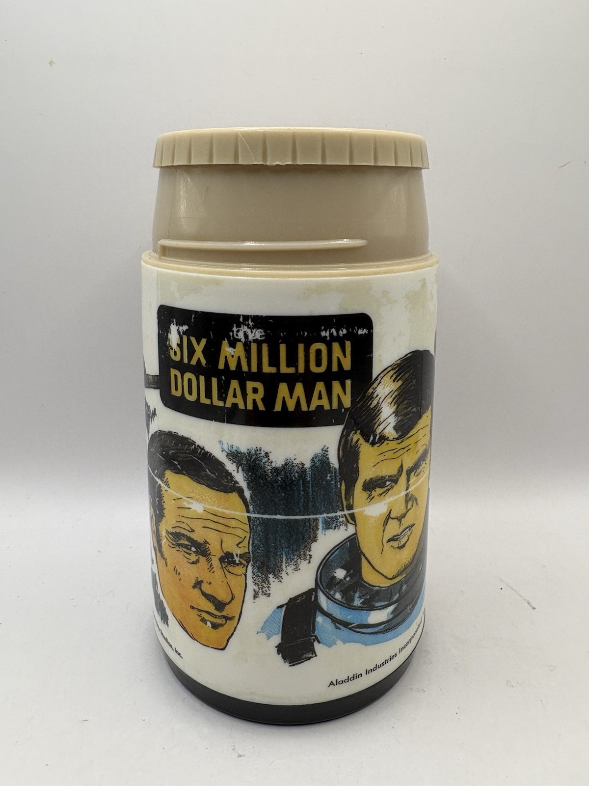 Vintage Six Million Dollar Man Thermos Plastic Aladdin 1974