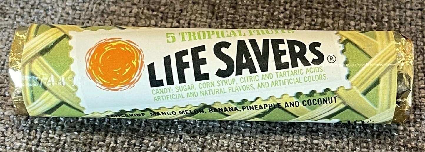 Vintage LIFE SAVERS CANDY ROLL TROPICAL FRUITS  Unopened  NOS  Very Rare