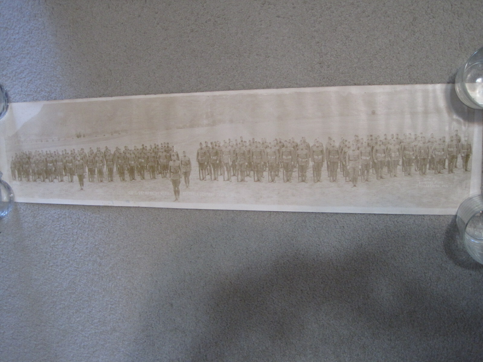 Antique & Original WW1 Panoramic 59th Infantry/4th Division Co. C
