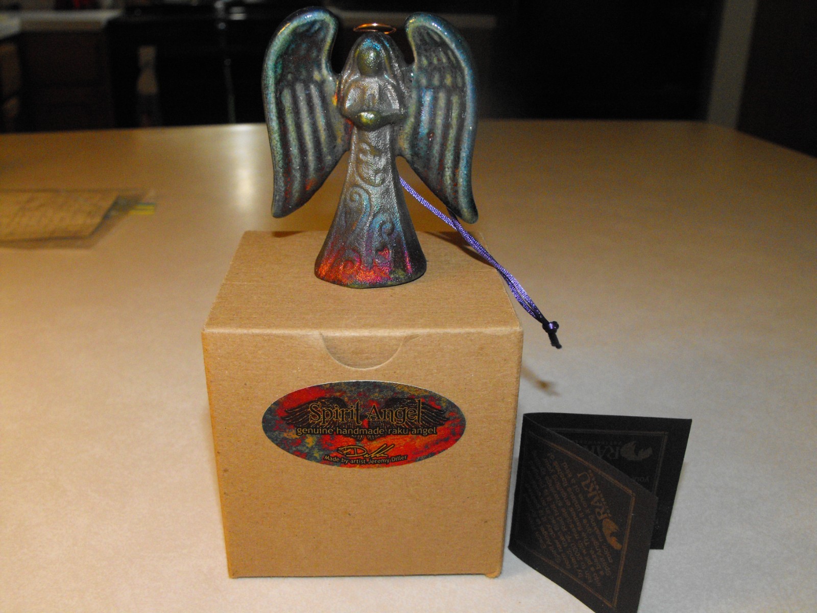 Spirit Angel Raku Design By Jeremy Diller New In Box Ornament