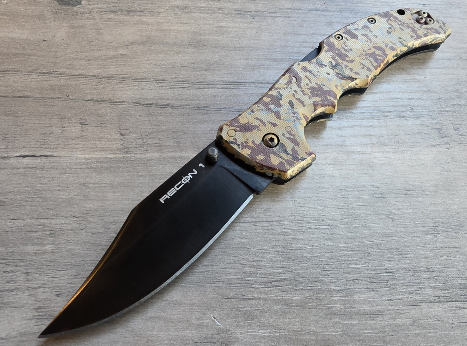 Cold Steel Recon 1 Desert Camo Lockback Folding Knife 4\