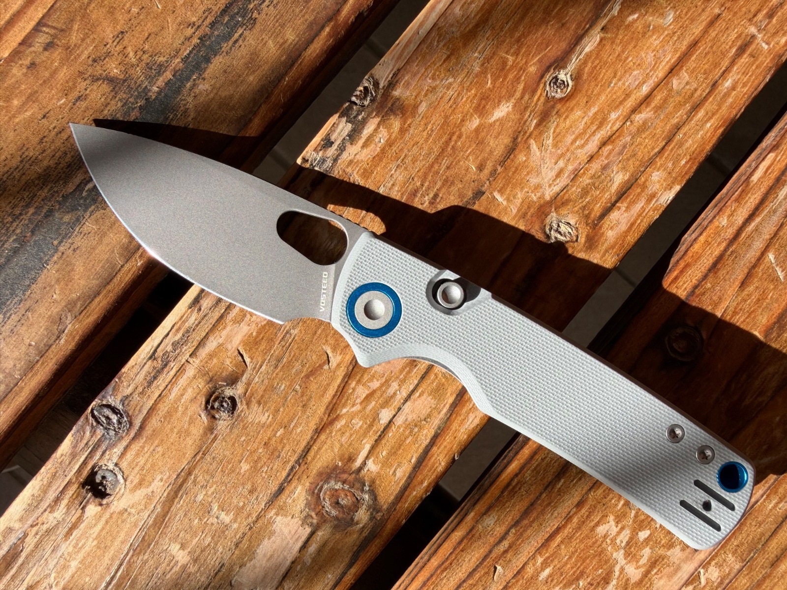 VOSTEED Yue Porcupine Top Button Liner Lock Folding Knife 2.99